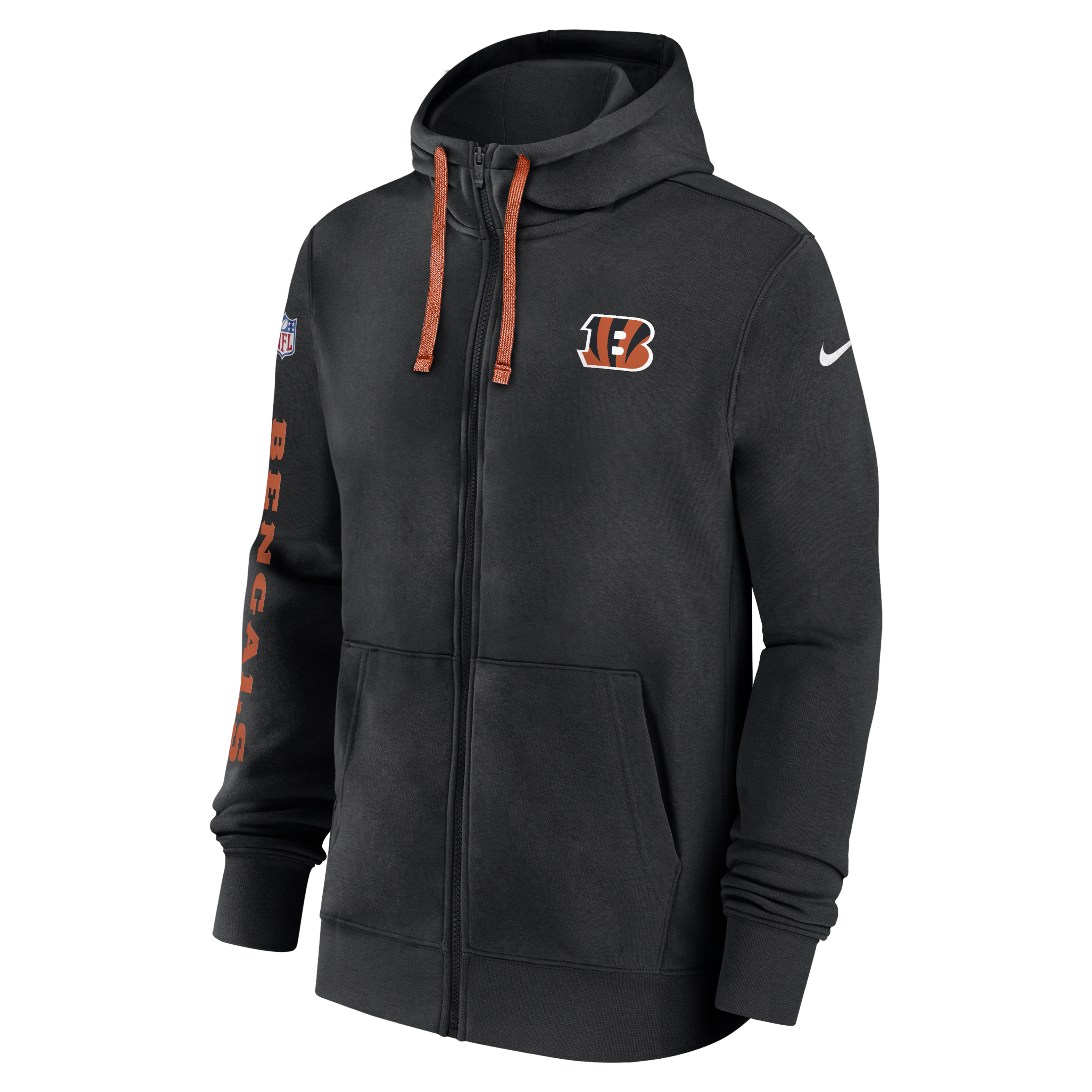 Cincinnati Bengals Sideline Team Issue Club Men's Nike Full Zip Hoodie