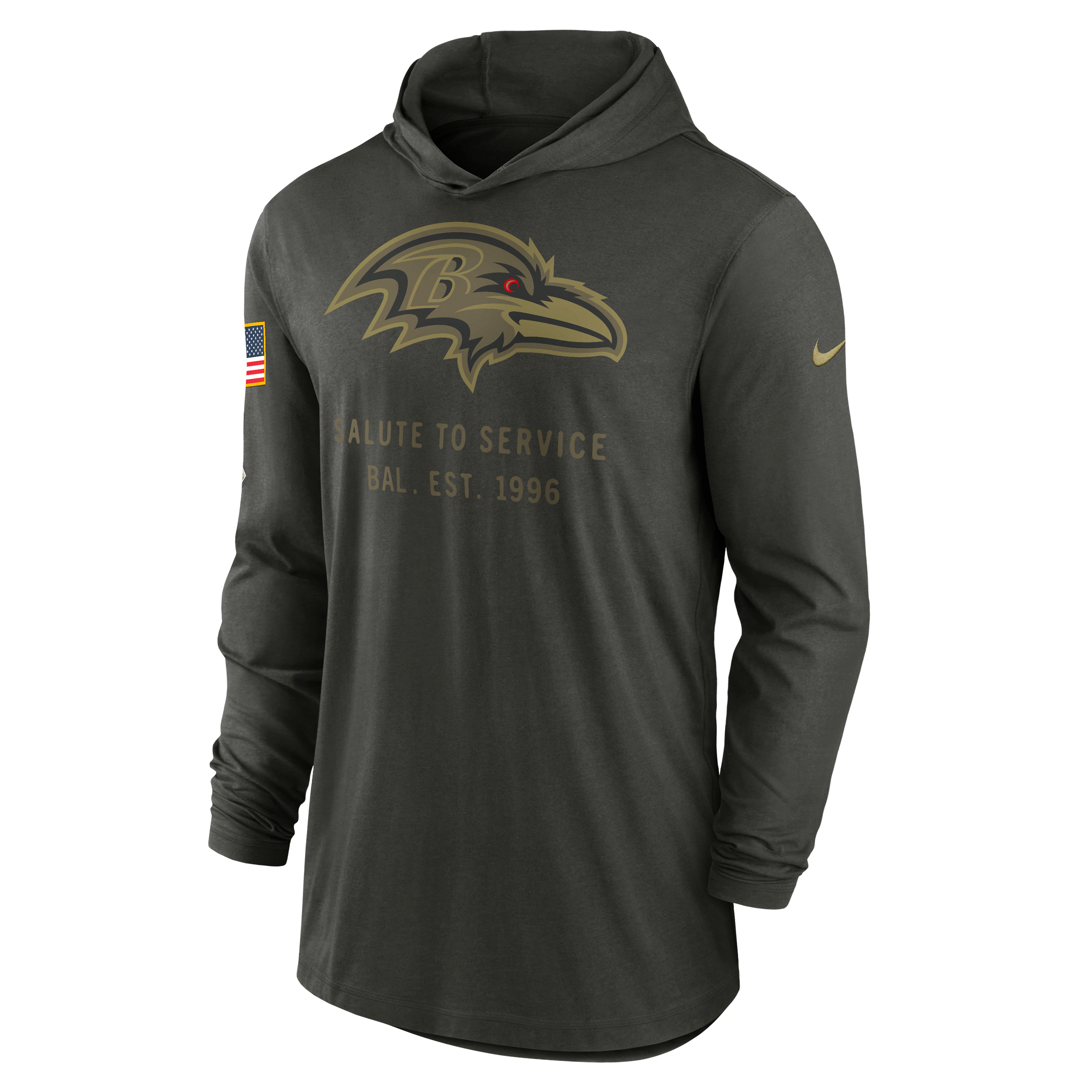 Baltimore Ravens Salute to Service Sideline Men’s Nike Dri-FIT NFL Long-Sleeve Hooded Top