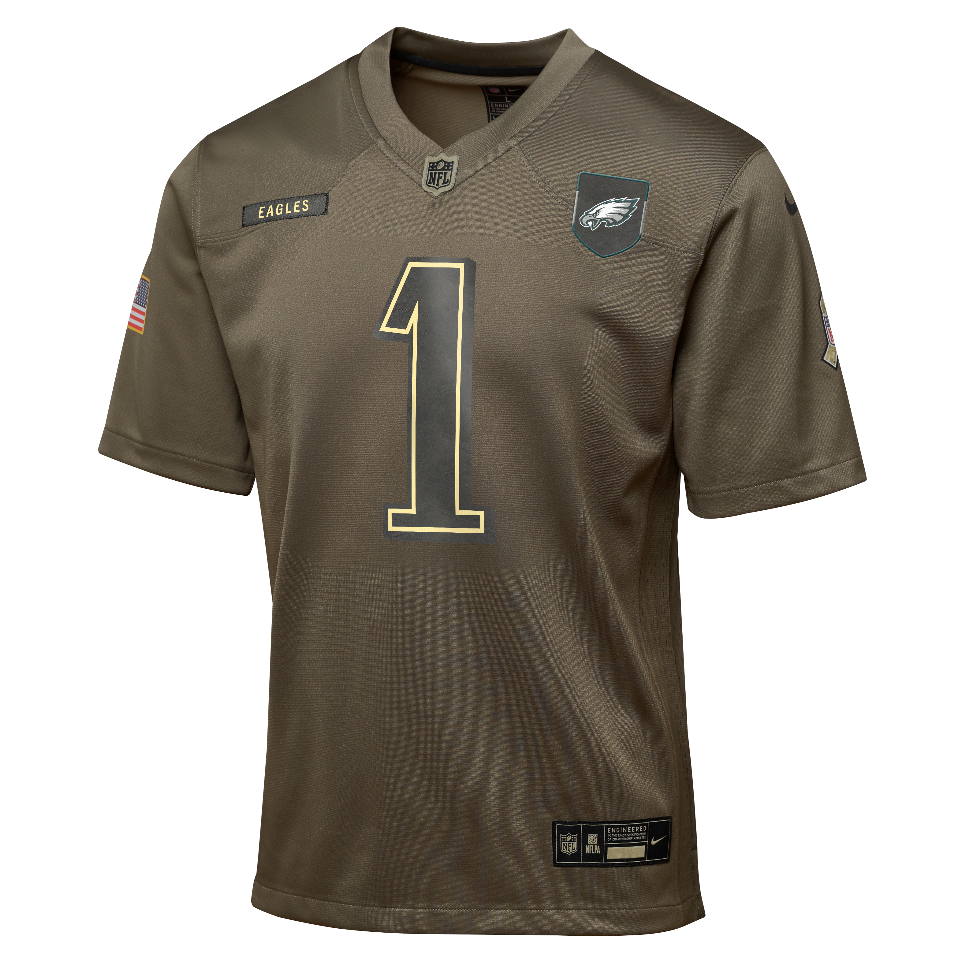 Jalen Hurts Philadelphia Eagles Salute to Service Big Kids’ Nike NFL Game Jersey