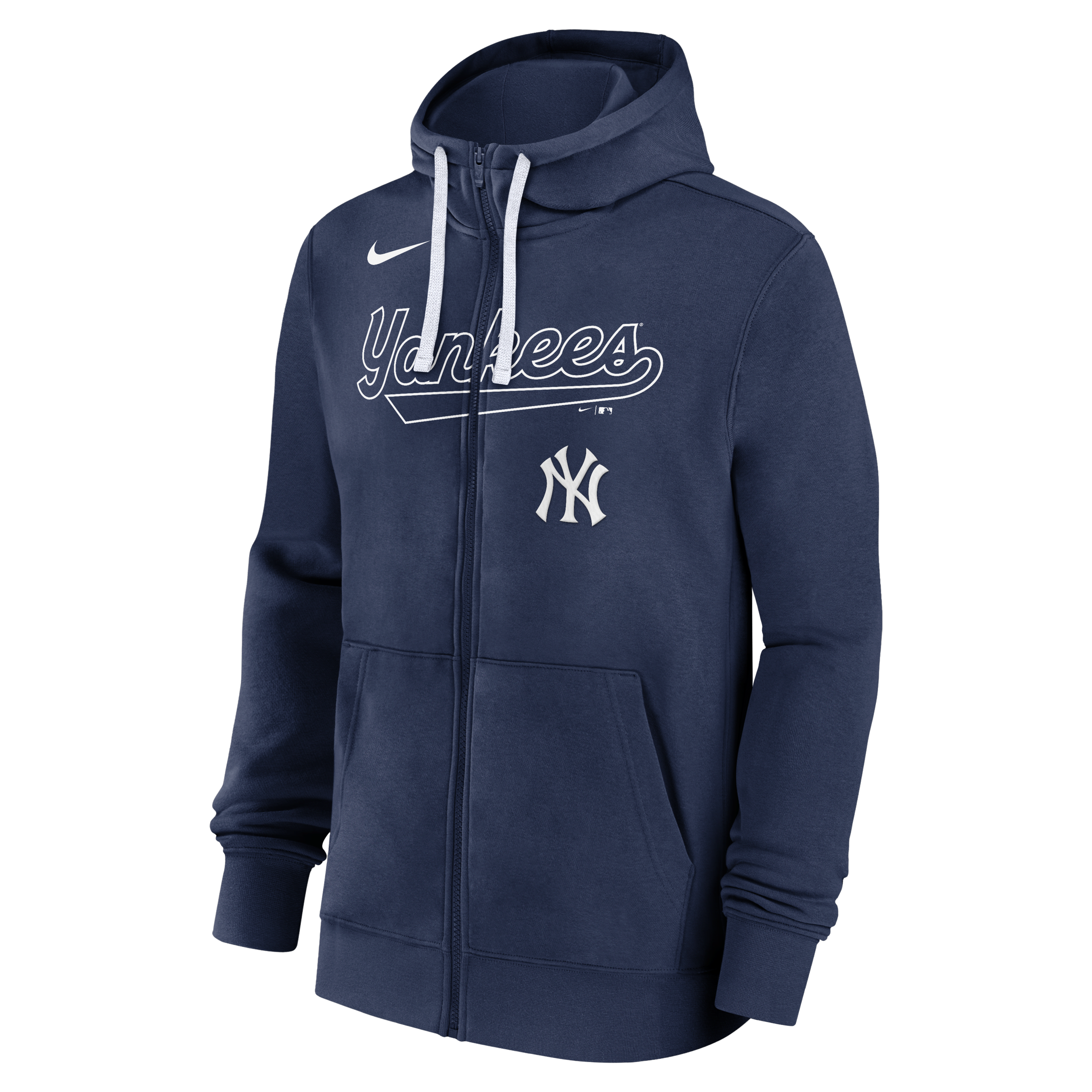 New York Yankees Knockout Script Men's Nike MLB Full-Zip Hoodie