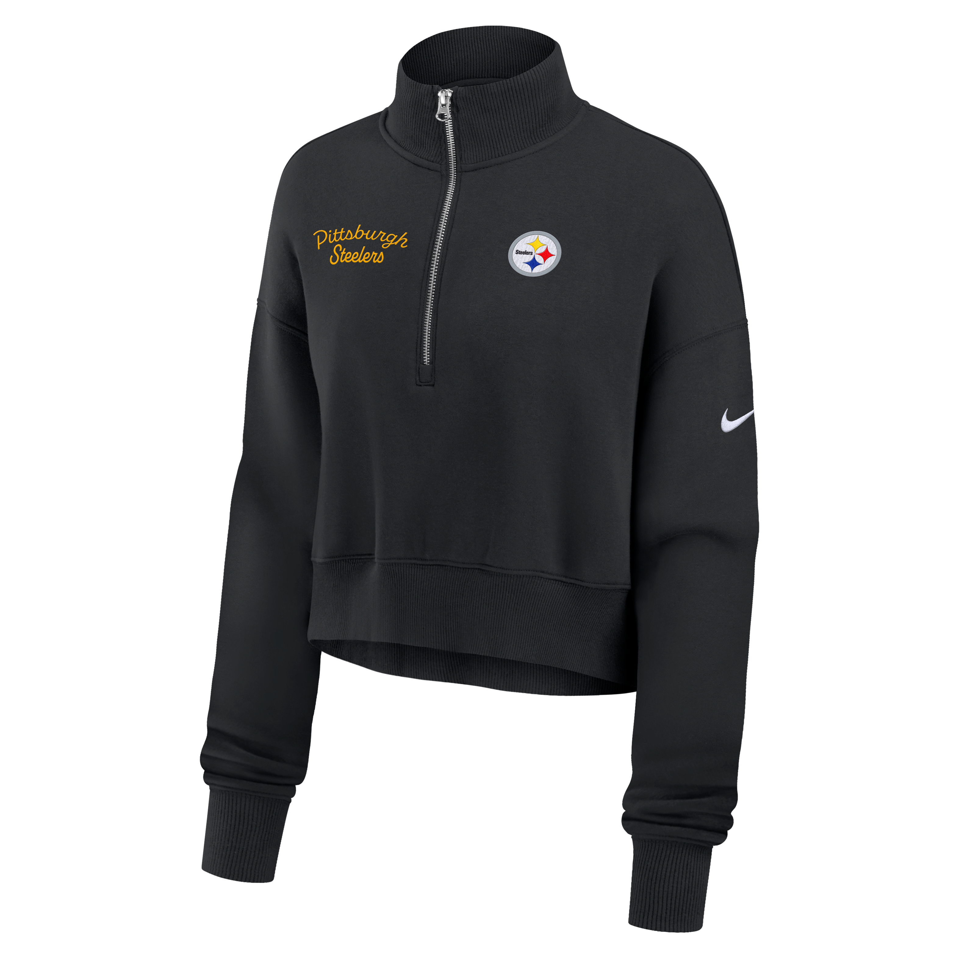 Pittsburgh Steelers Phoenix Women's Nike NFL Cropped 1/4-Zip Crew