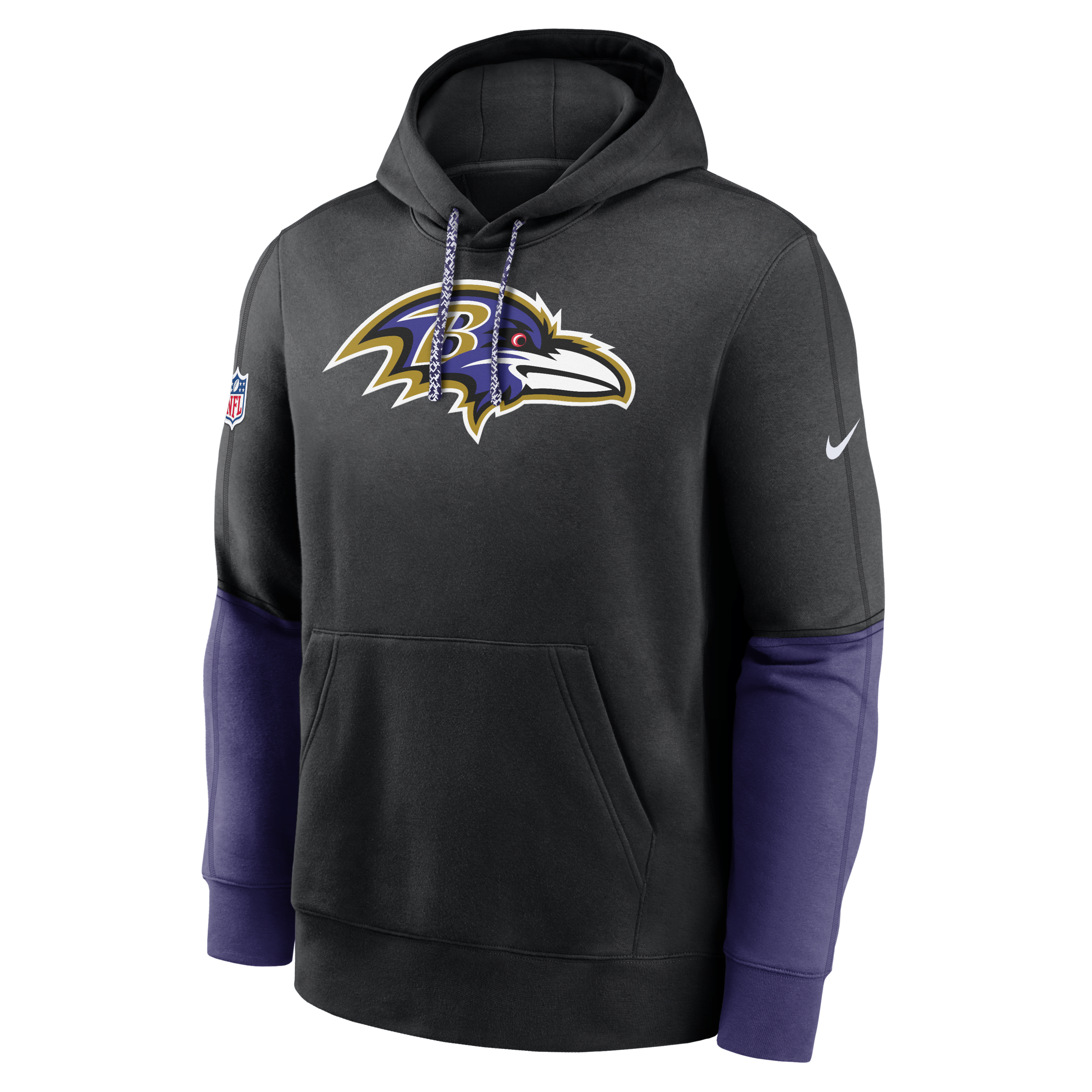 Baltimore Ravens Sideline Team Issue Club Men's Nike NFL Pullover Hoodie