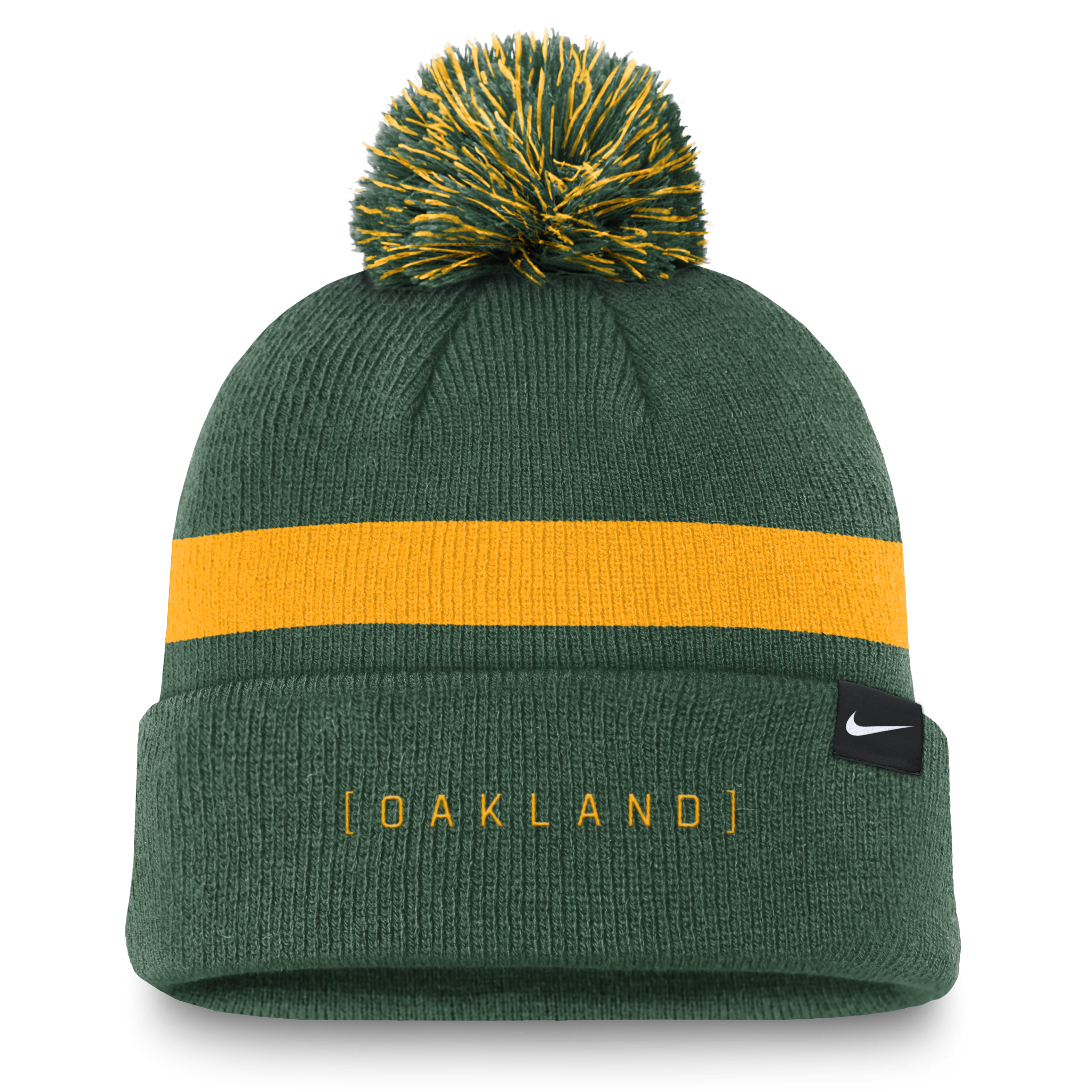 Oakland Athletics Hometown Peak Men's Nike MLB Cuffed Pom Beanie