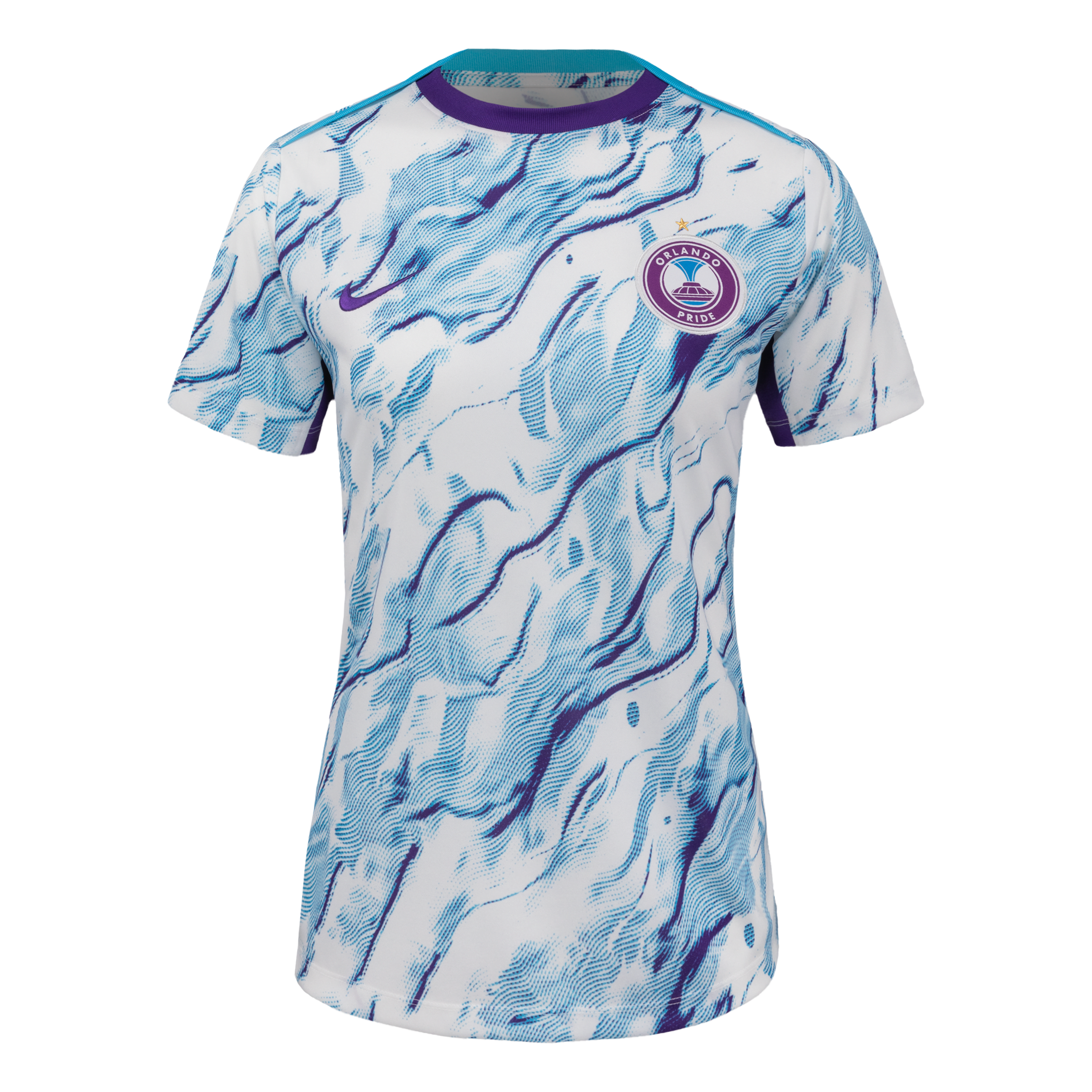 Orlando Pride 2025 Women's Nike NWSL Short-Sleeve Pre-Match Top