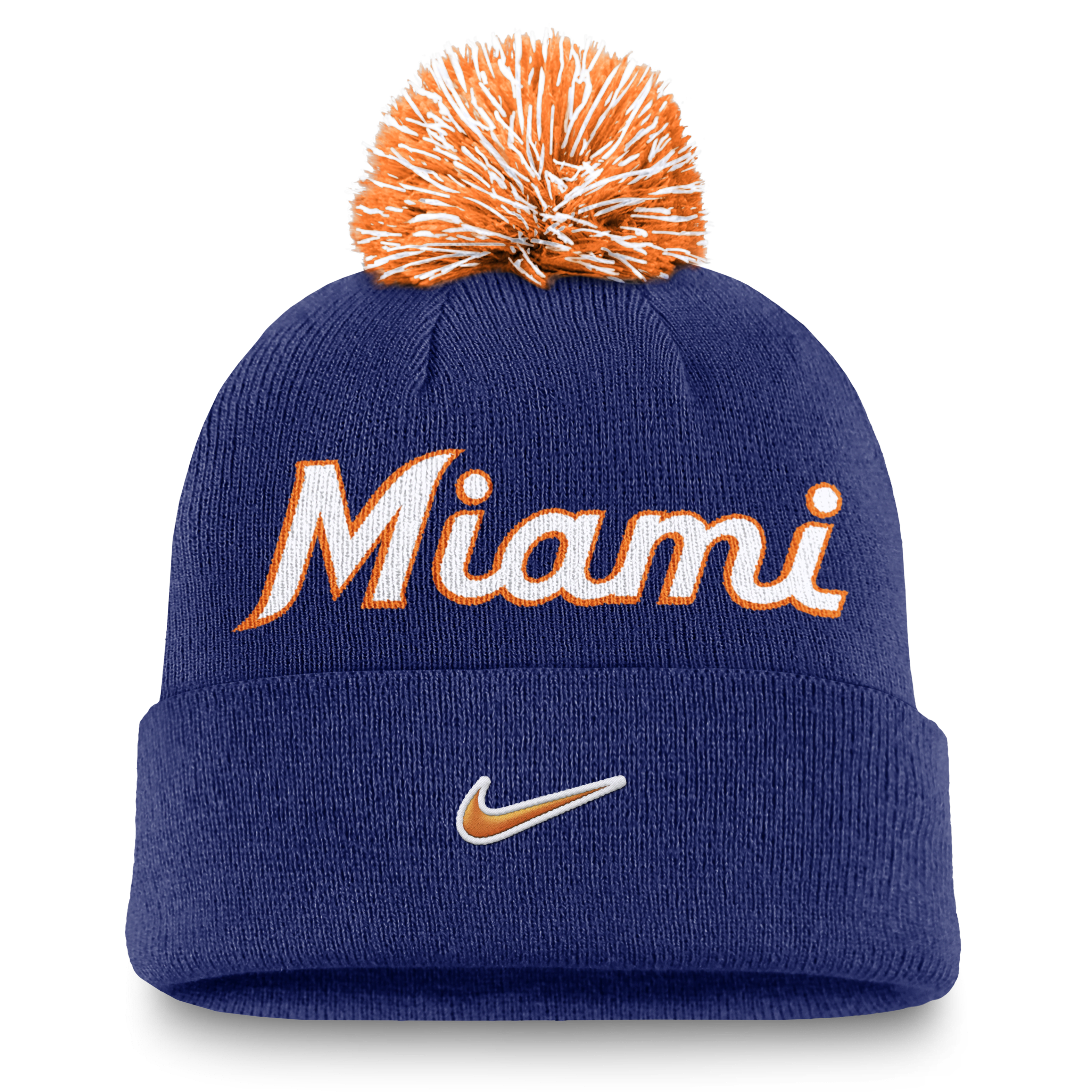 Miami Marlins Peak Men's Nike MLB Cuffed Pom Beanie