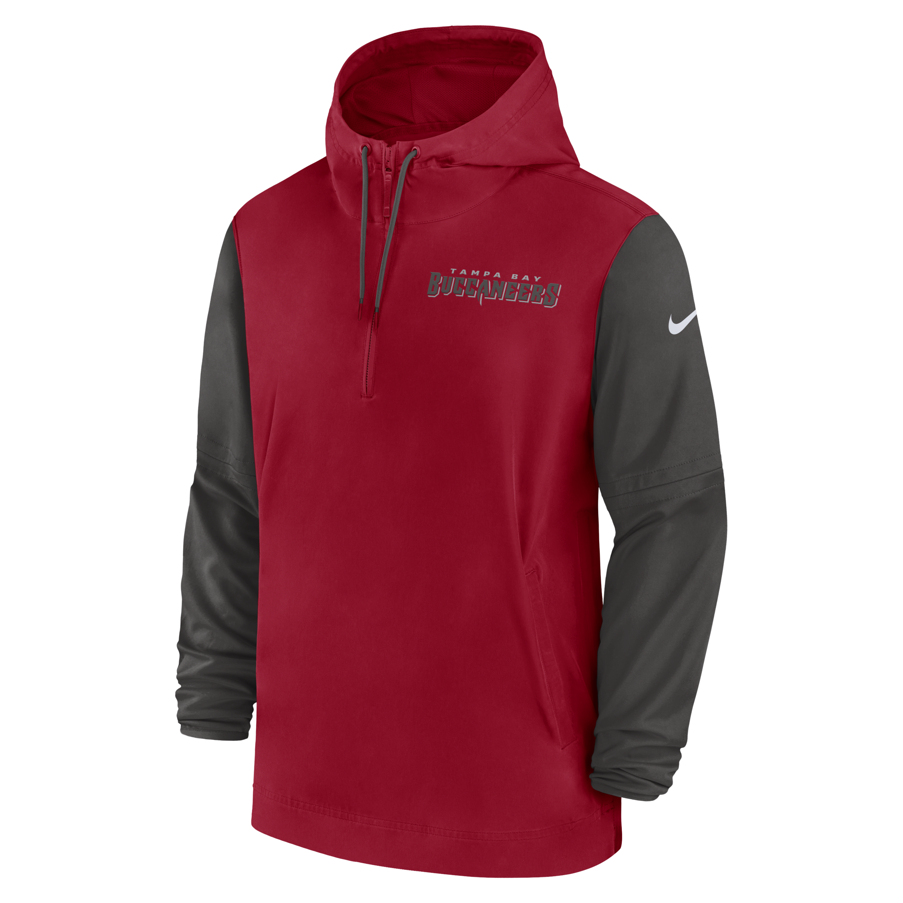 Tampa Bay Buccaneers Sideline Pre-Game Player Men's Nike NFL 1/2-Zip Hooded Jacket