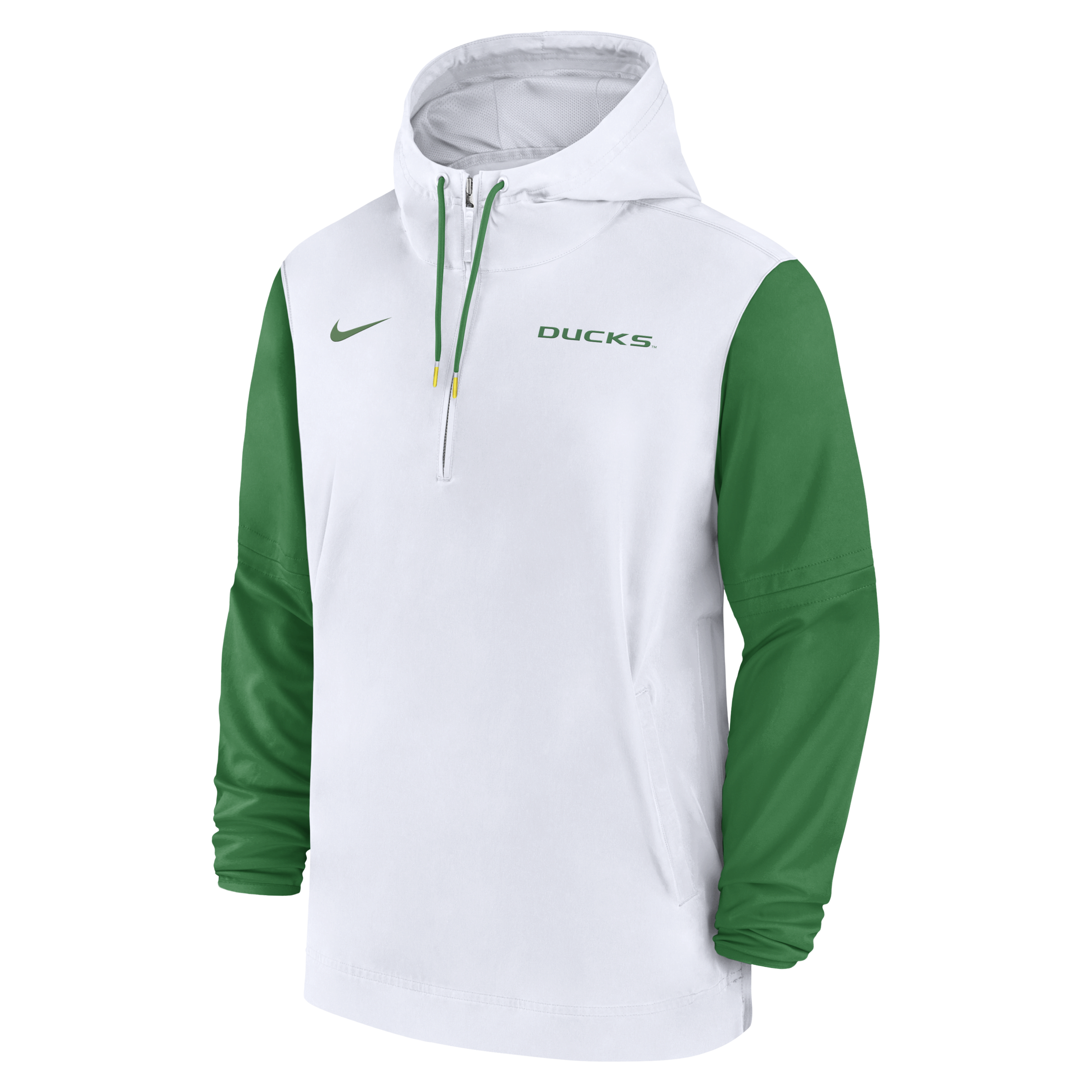 Oregon Ducks Sideline Pre-Game Player Men's Nike College 1/2-Zip Hooded Jacket