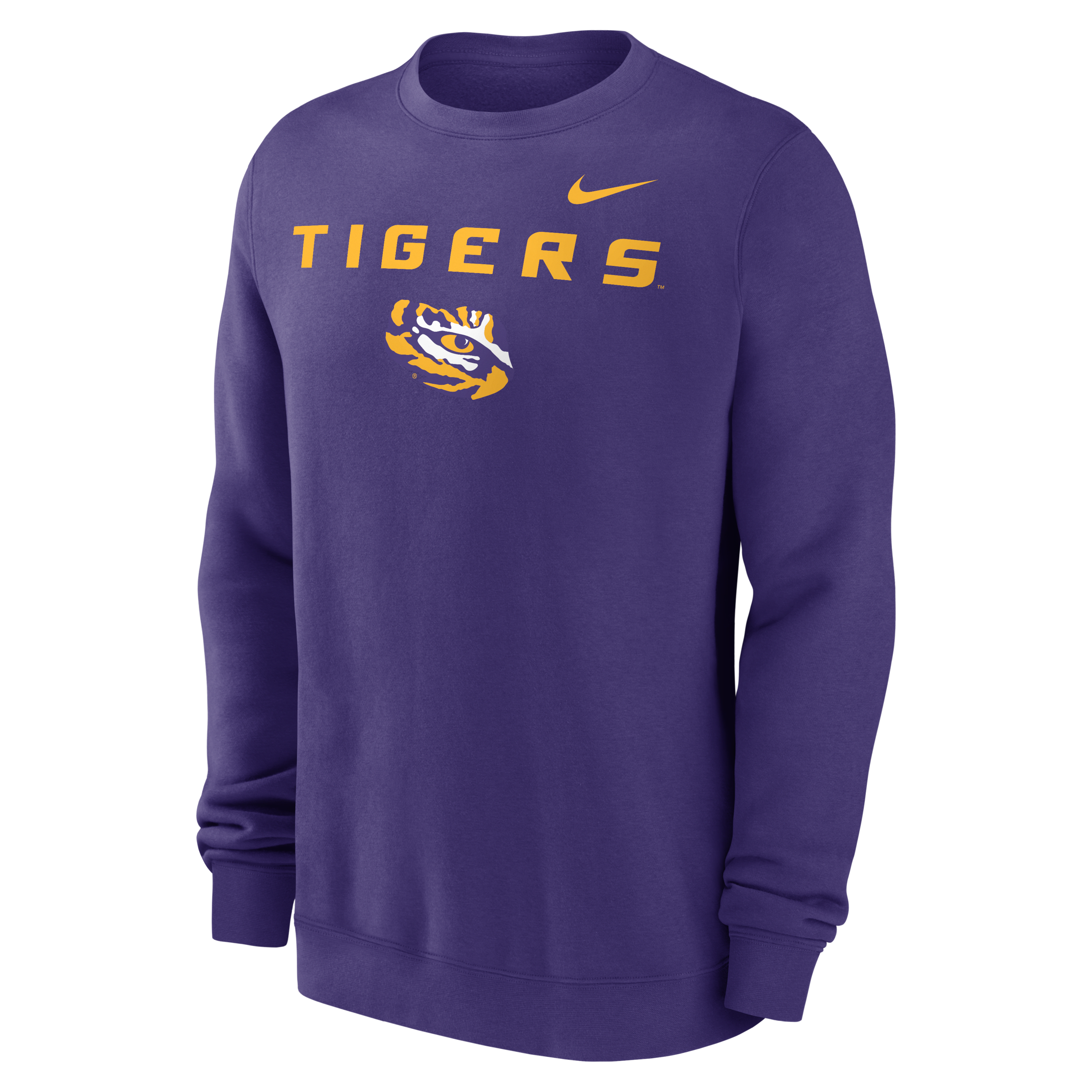 LSU Tigers Primetime Primary Stack Men's Nike College Pullover Crew