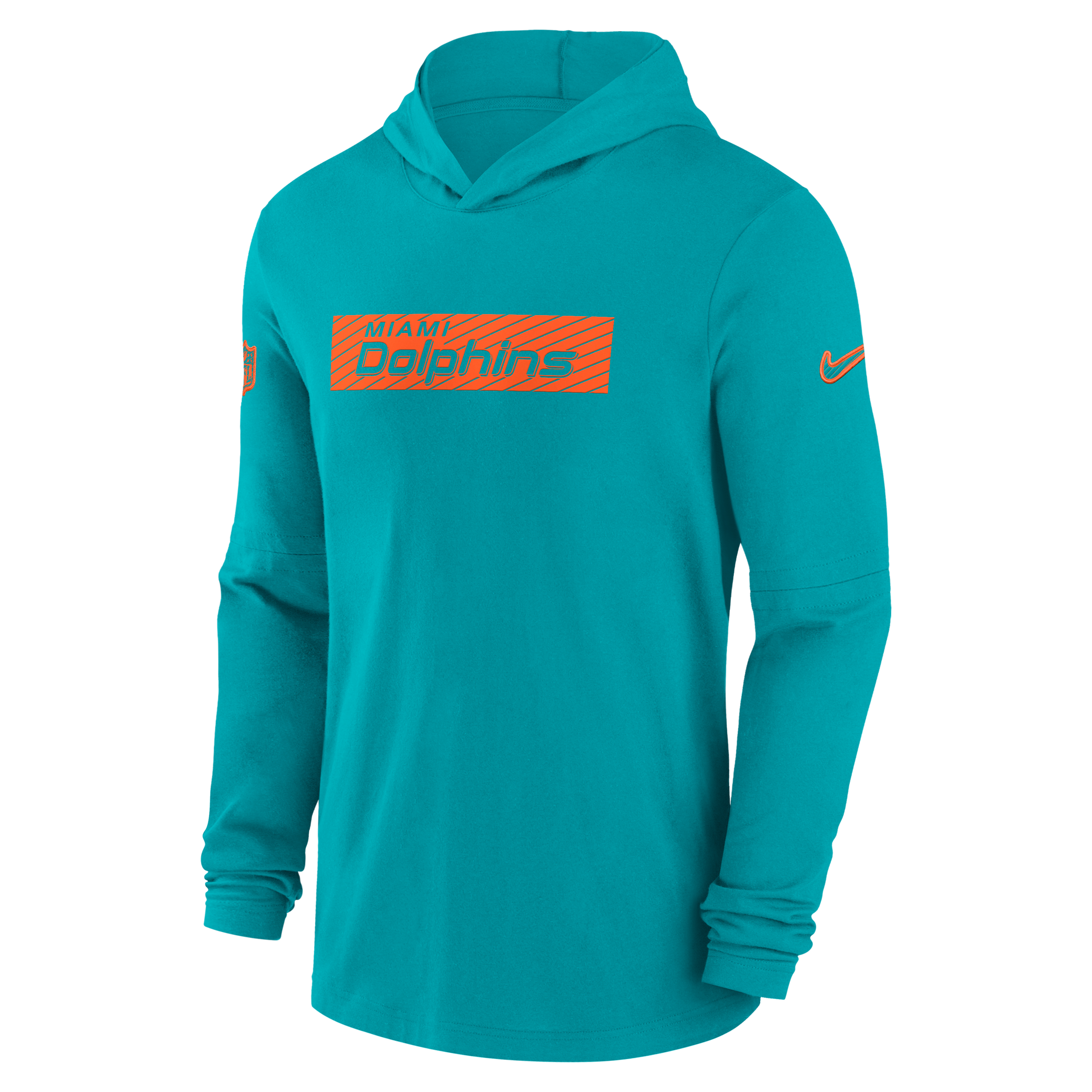 Miami Dolphins Sideline Men's Nike Dri-FIT NFL Long-Sleeve Hooded Top