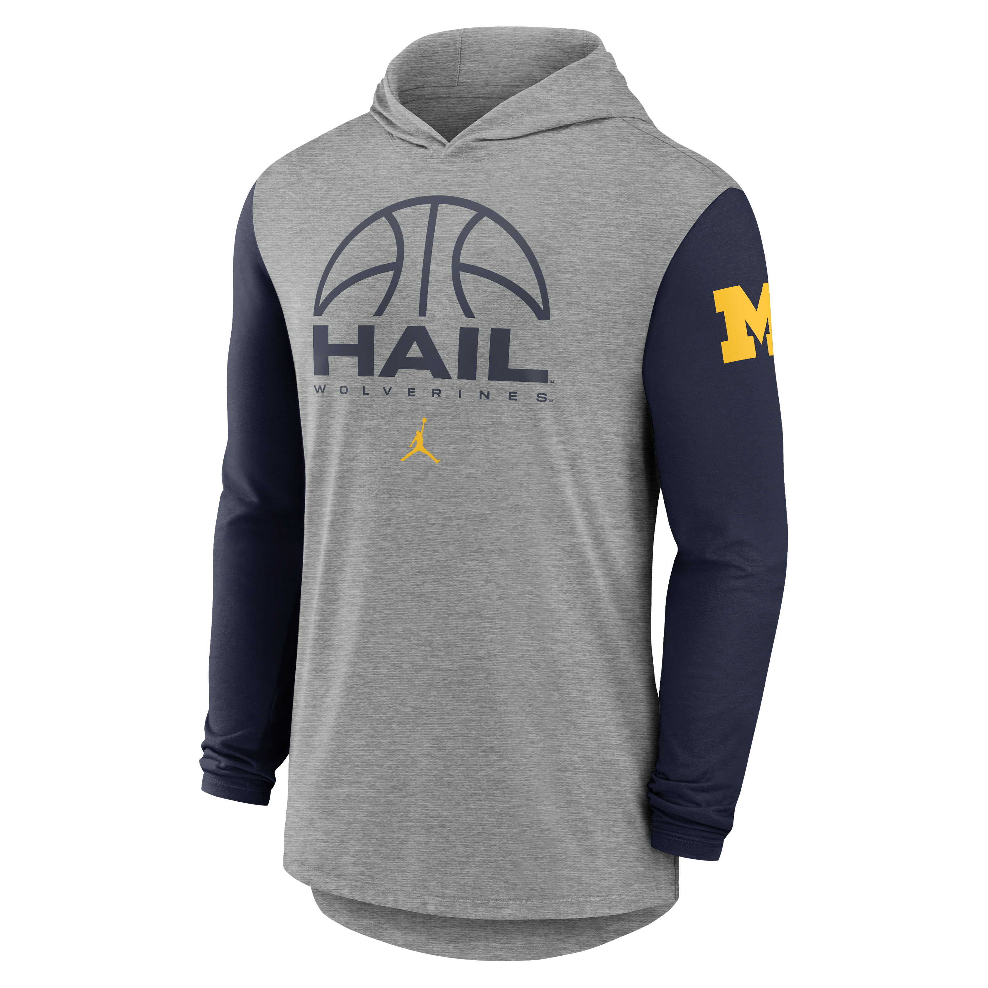 Michigan Basketball Men's Jordan Brand Dri-FIT College Long-Sleeve Hooded T-Shirt