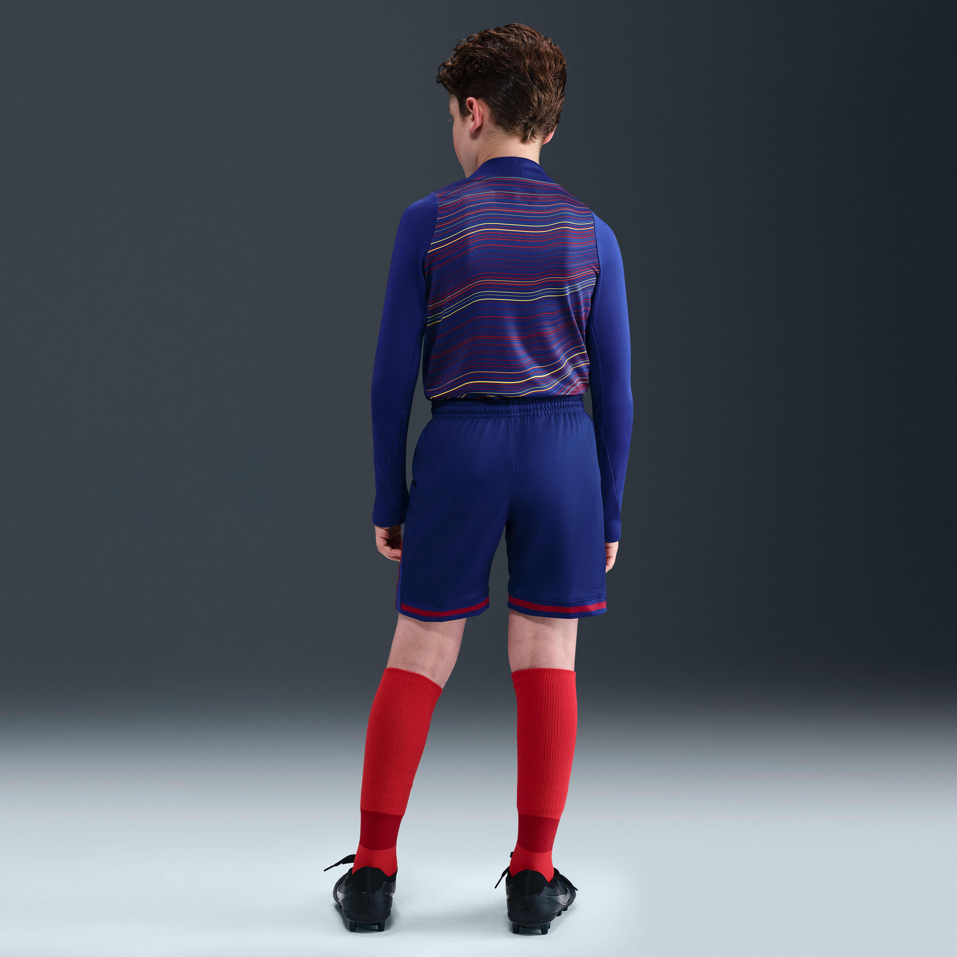 FC Barcelona 2025/26 Stadium Home Big Kids' Nike Dri-FIT Soccer Replica Shorts