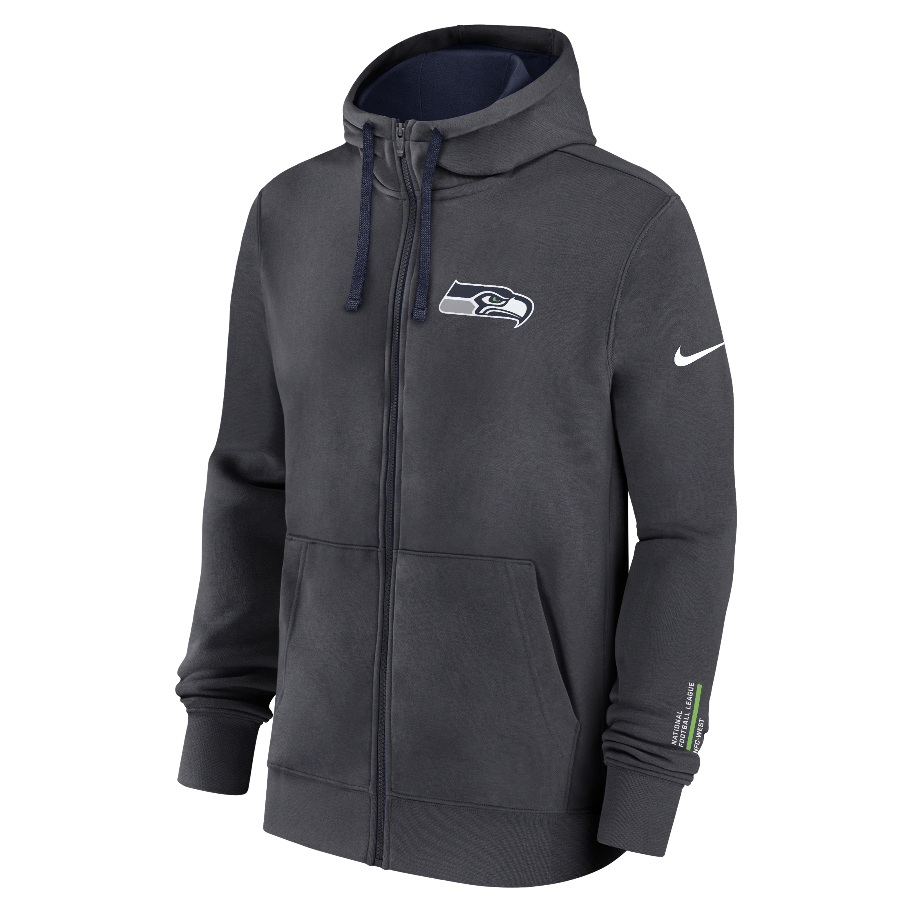 Seattle Seahawks Playbook Page Club Men's Nike NFL Full-Zip Hoodie