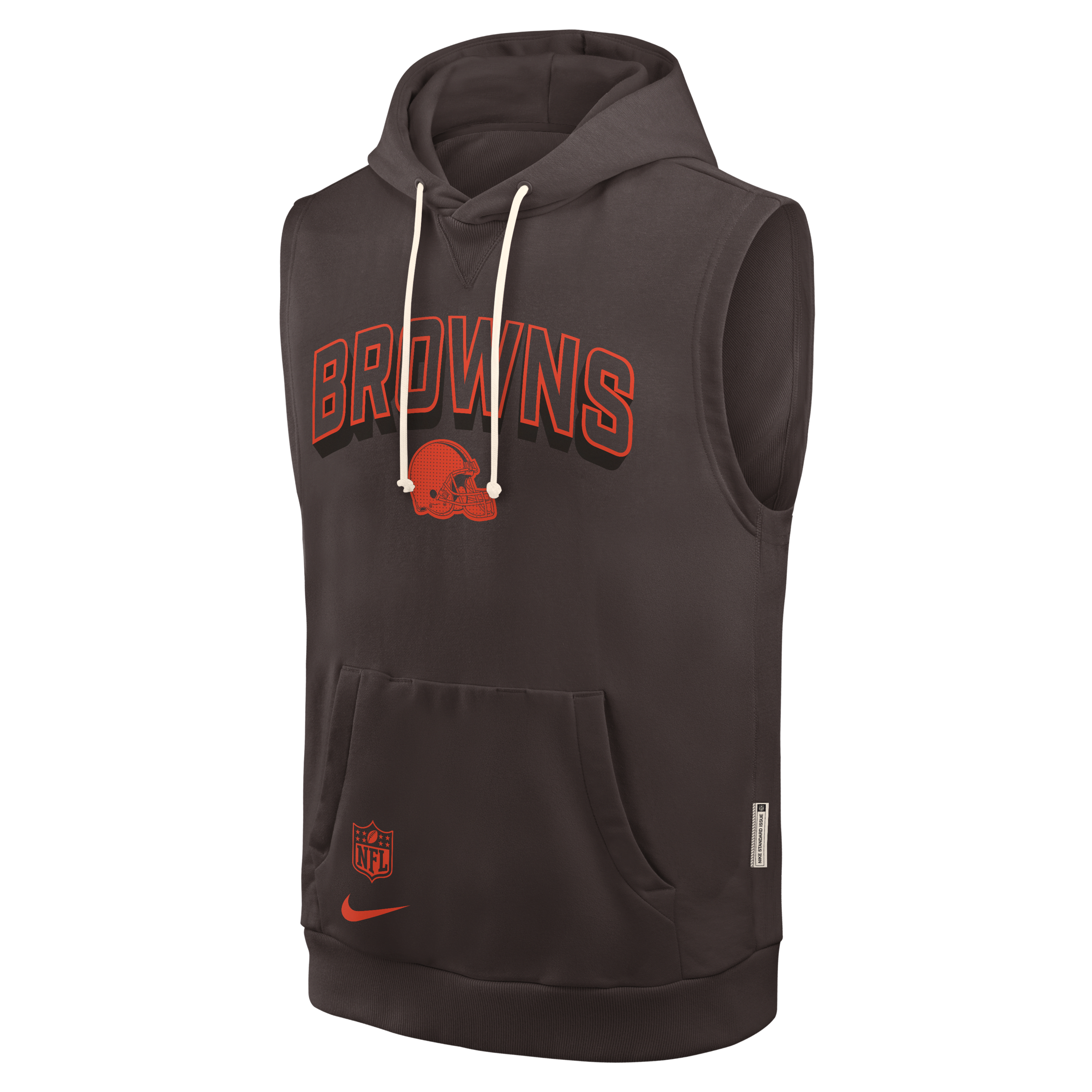 Cleveland Browns Sideline Men's Nike Dri-FIT NFL Sleeveless Pullover Hoodie