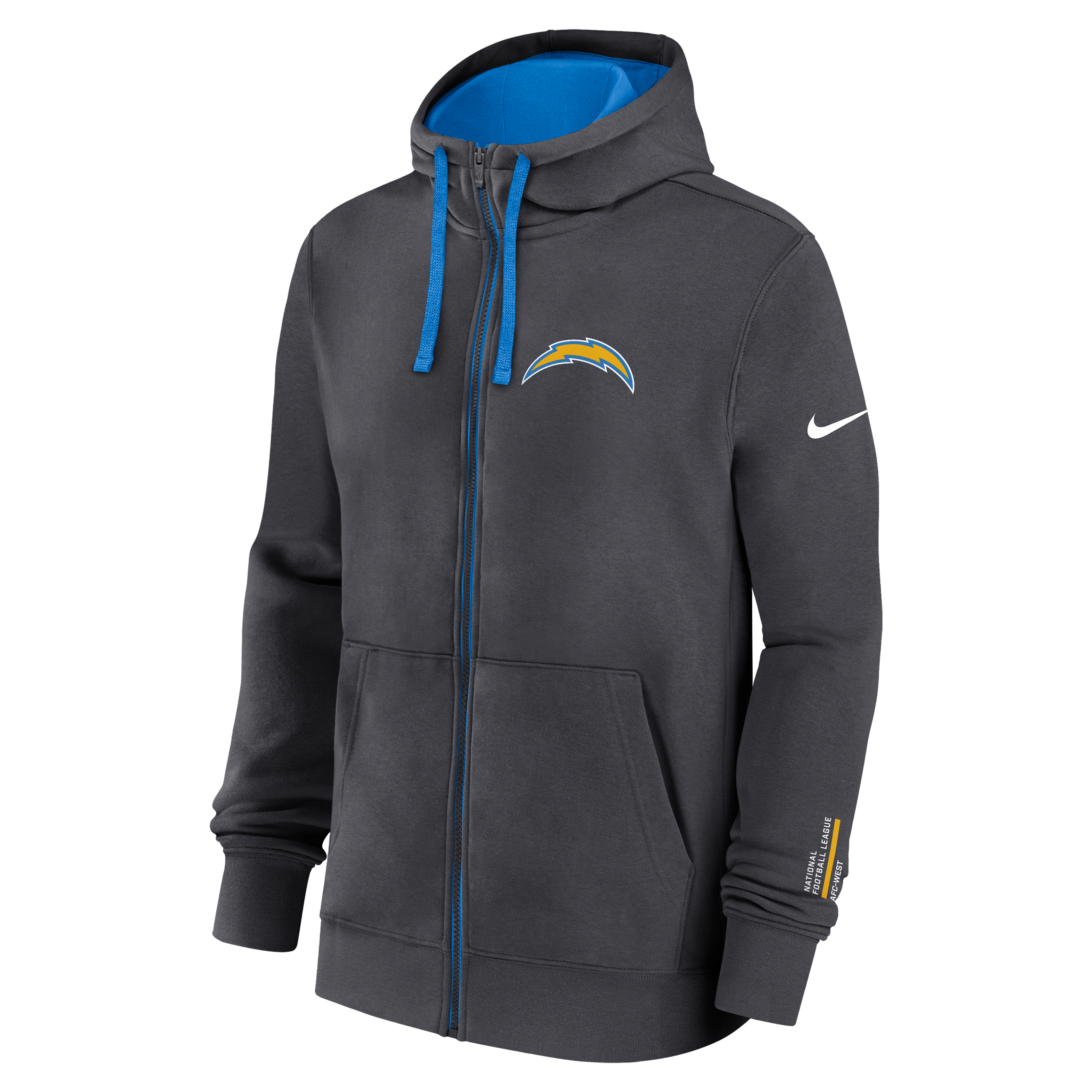 Los Angeles Chargers Playbook Page Club Men's Nike NFL Full-Zip Hoodie
