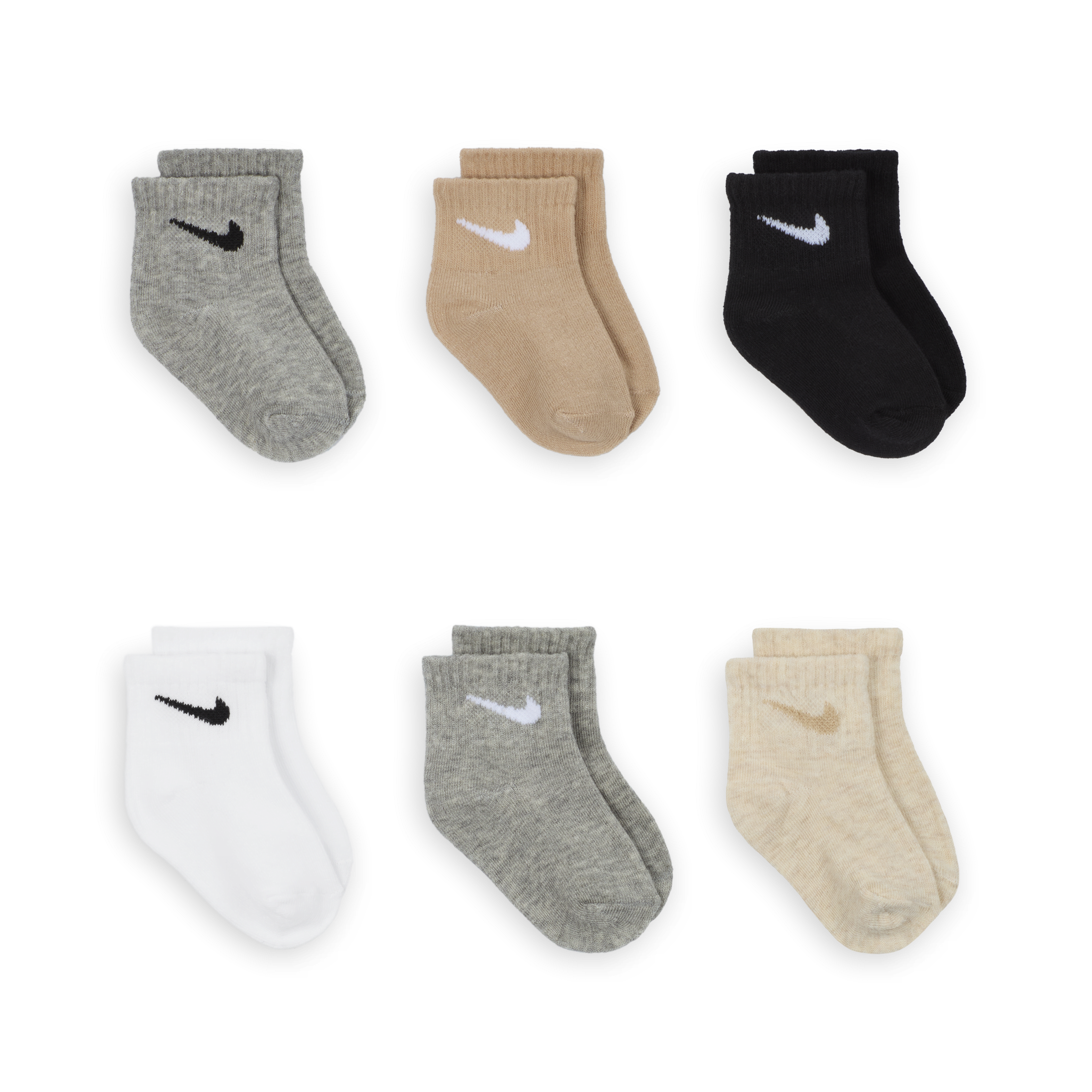 Nike Swoosh Baby (12-24M) Ankle Socks (6 Pairs)