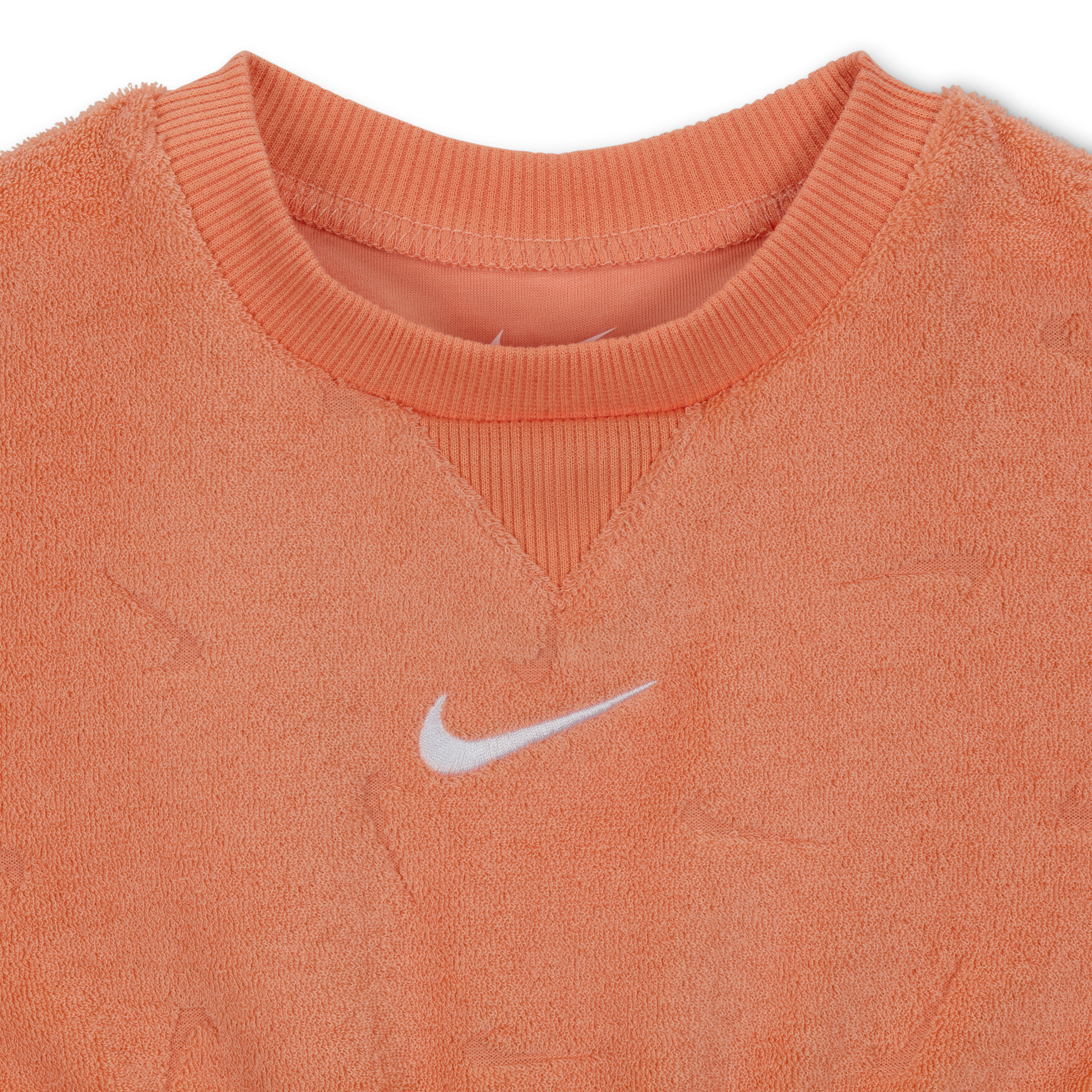 Nike Essentials Baby (0-9M) Jacquard Towel Terry Romper