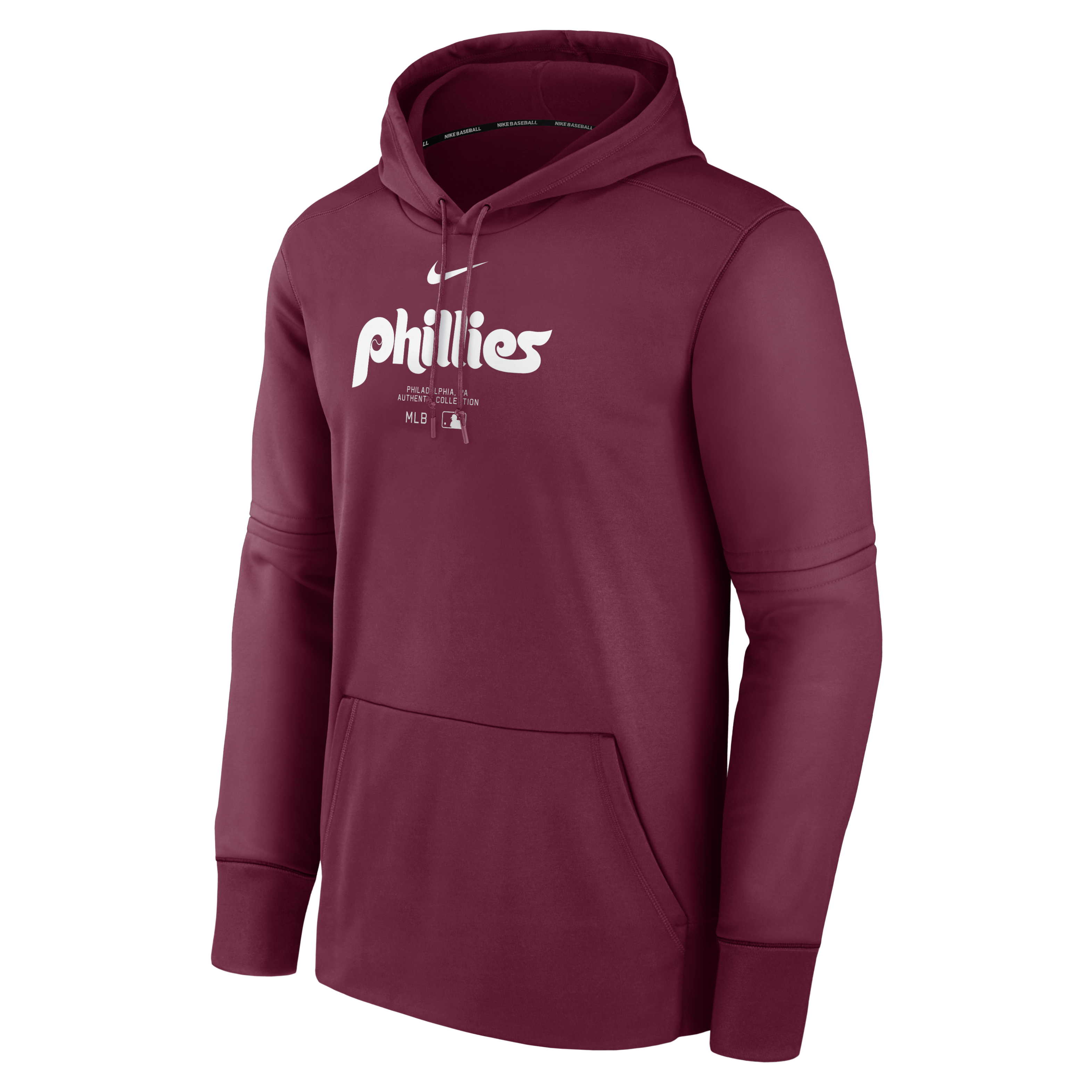 Philadelphia Phillies Authentic Collection Practice Men's Nike Therma MLB Pullover Hoodie