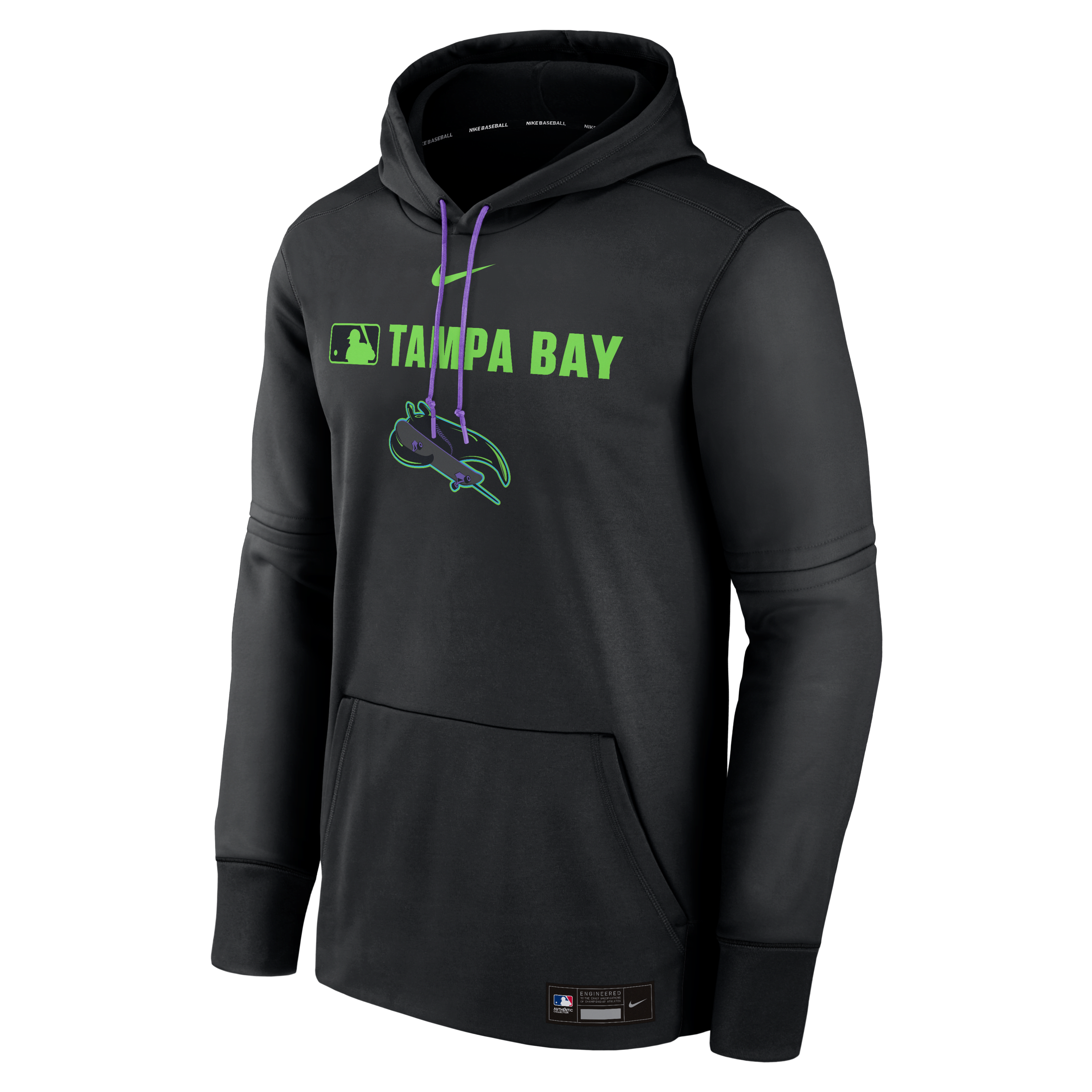Tampa Bay Rays Authentic Collection City Connect Men's Nike Therma MLB Pullover Hoodie