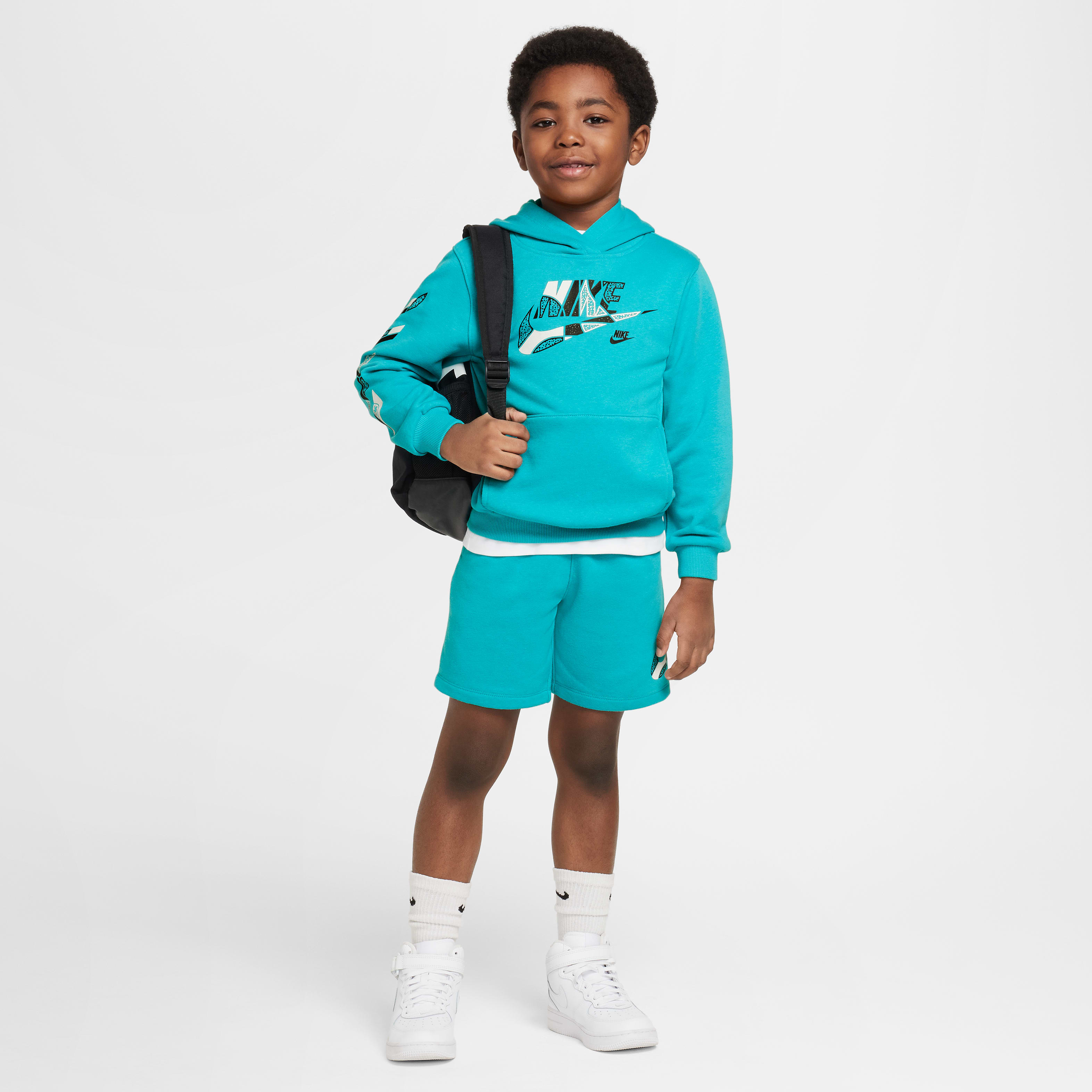 Nike Sportswear "Outside the Lines" Little Kids' French Terry Pullover Hoodie