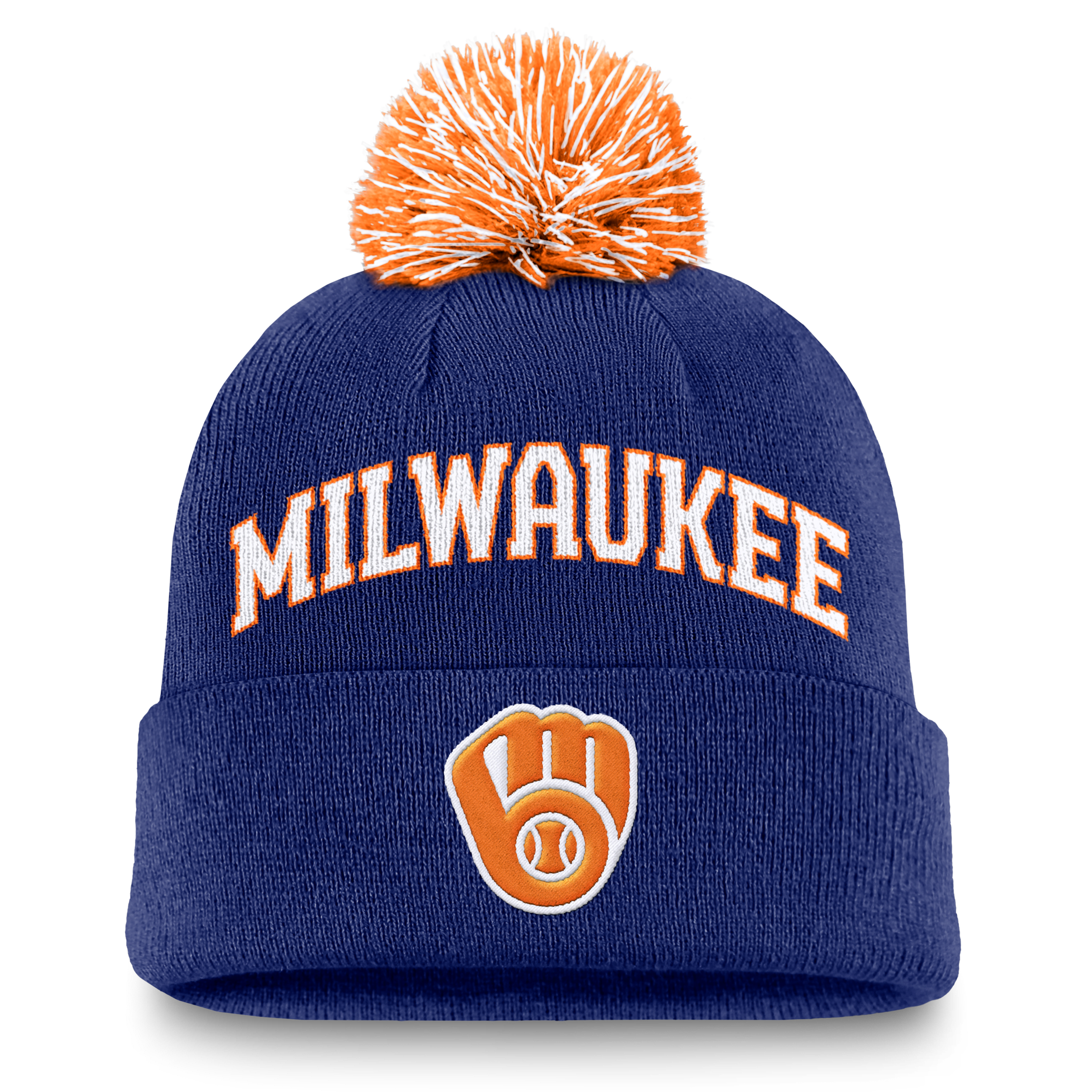 Milwaukee Brewers Peak Men's Nike MLB Cuffed Pom Beanie
