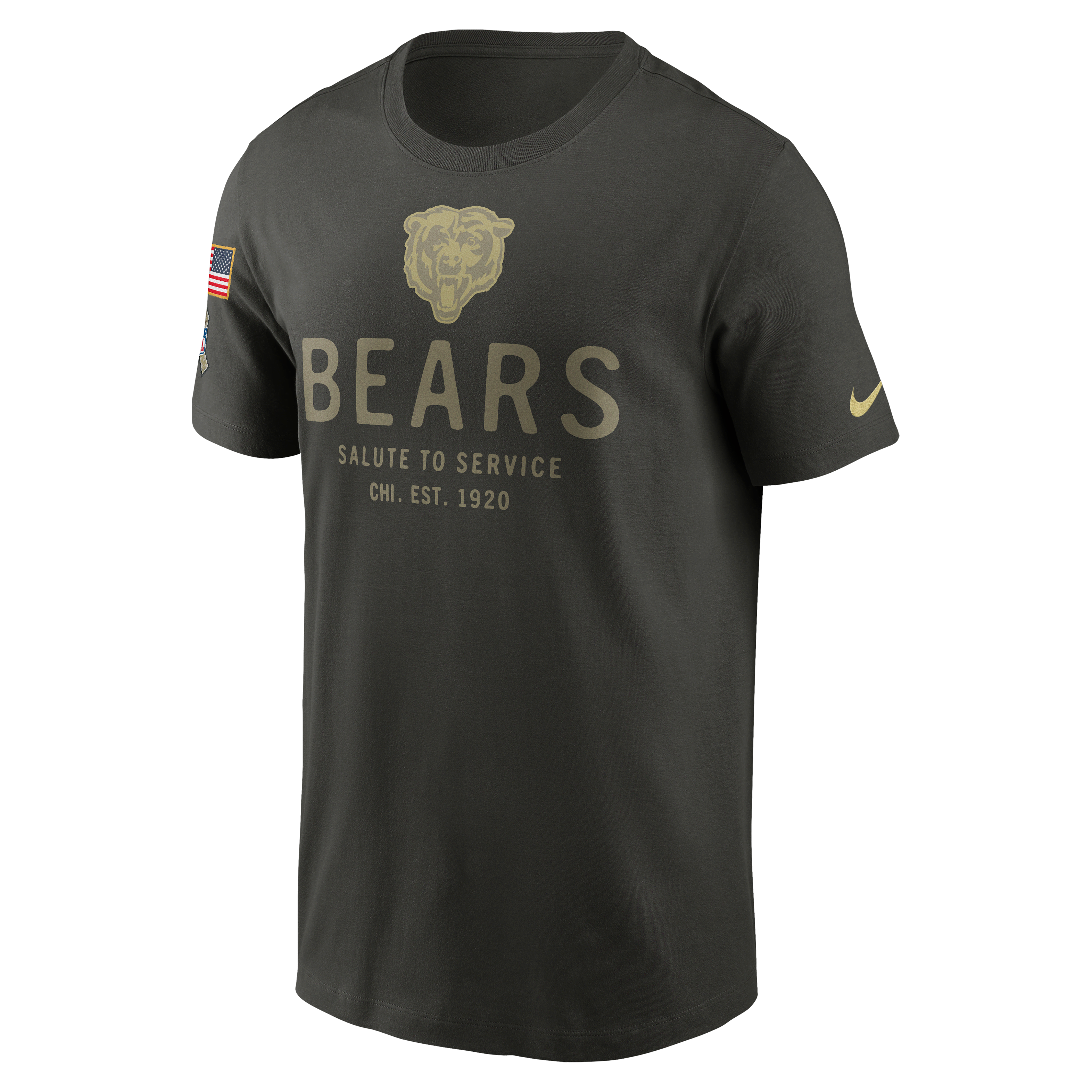 Chicago Bears Salute to Service Sideline Primary Edge Men's Nike Dri-FIT NFL T-Shirt
