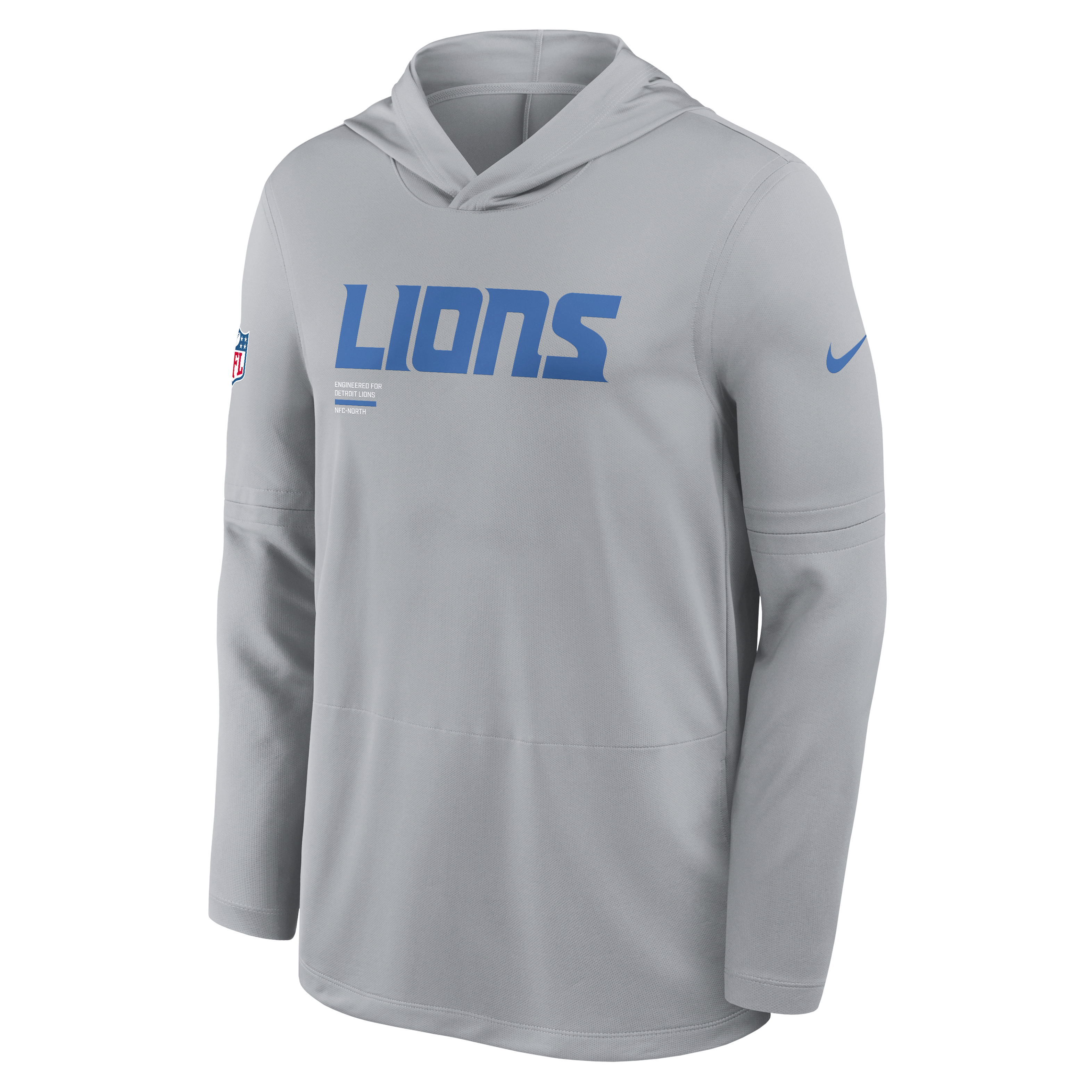 Detroit Lions Pure Fury Sideline Men's Nike Dri-FIT NFL Long-Sleeve Hooded Top