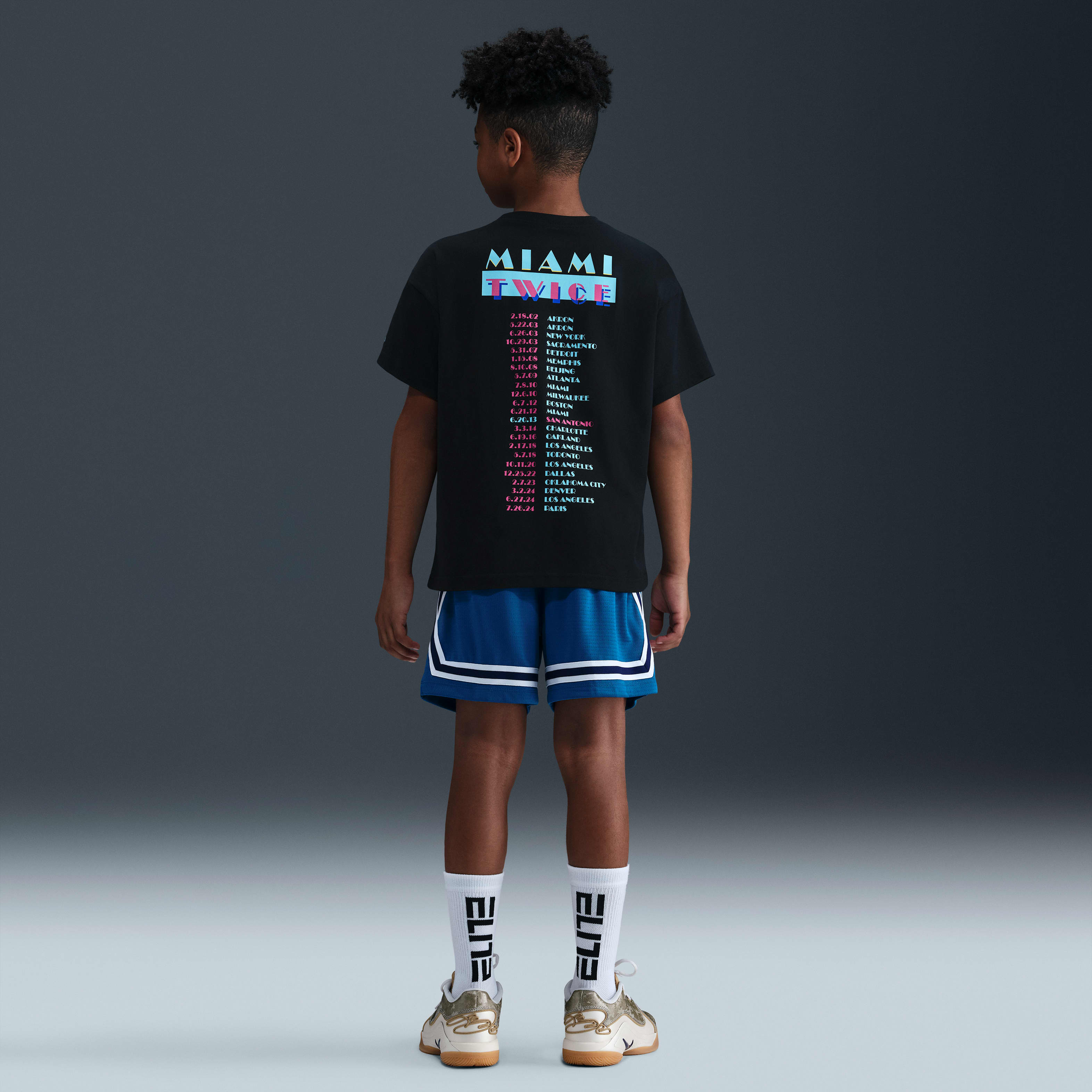 LeBron "Miami Twice" Big Kids' Max90 Basketball T-Shirt