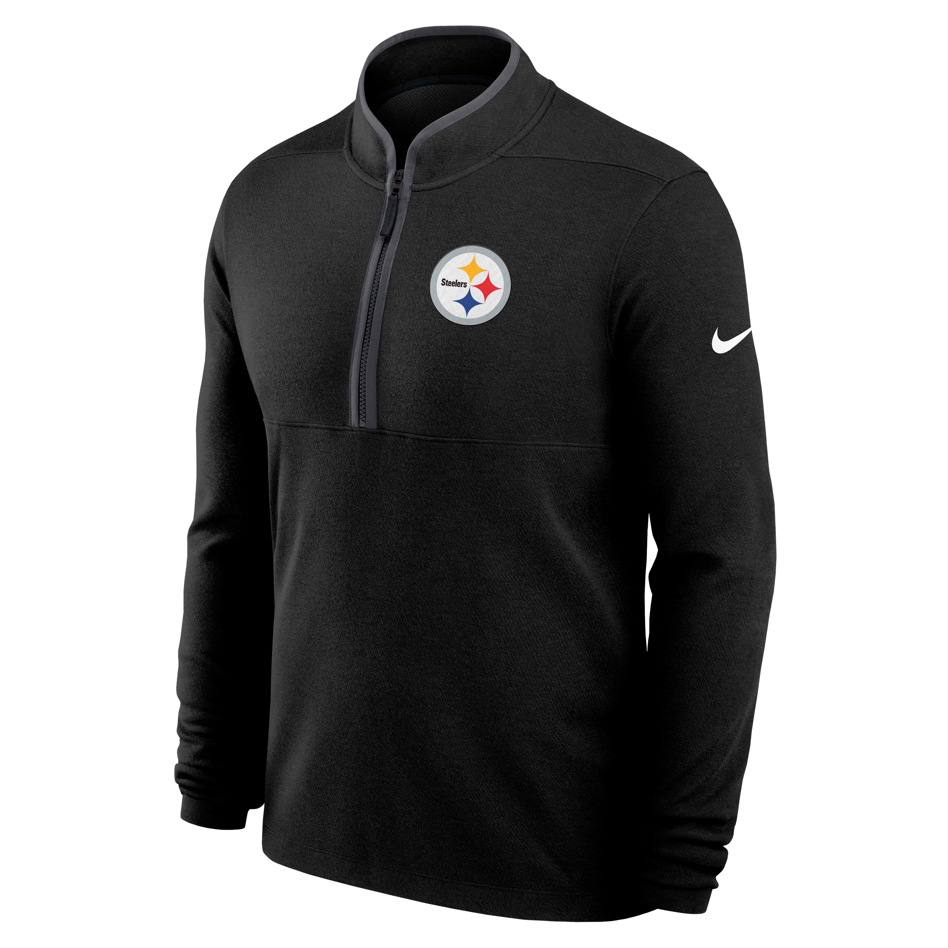 Pittsburgh Steelers Logo Victory Men's Nike Dri-FIT NFL 1/2-Zip Long-Sleeve Top