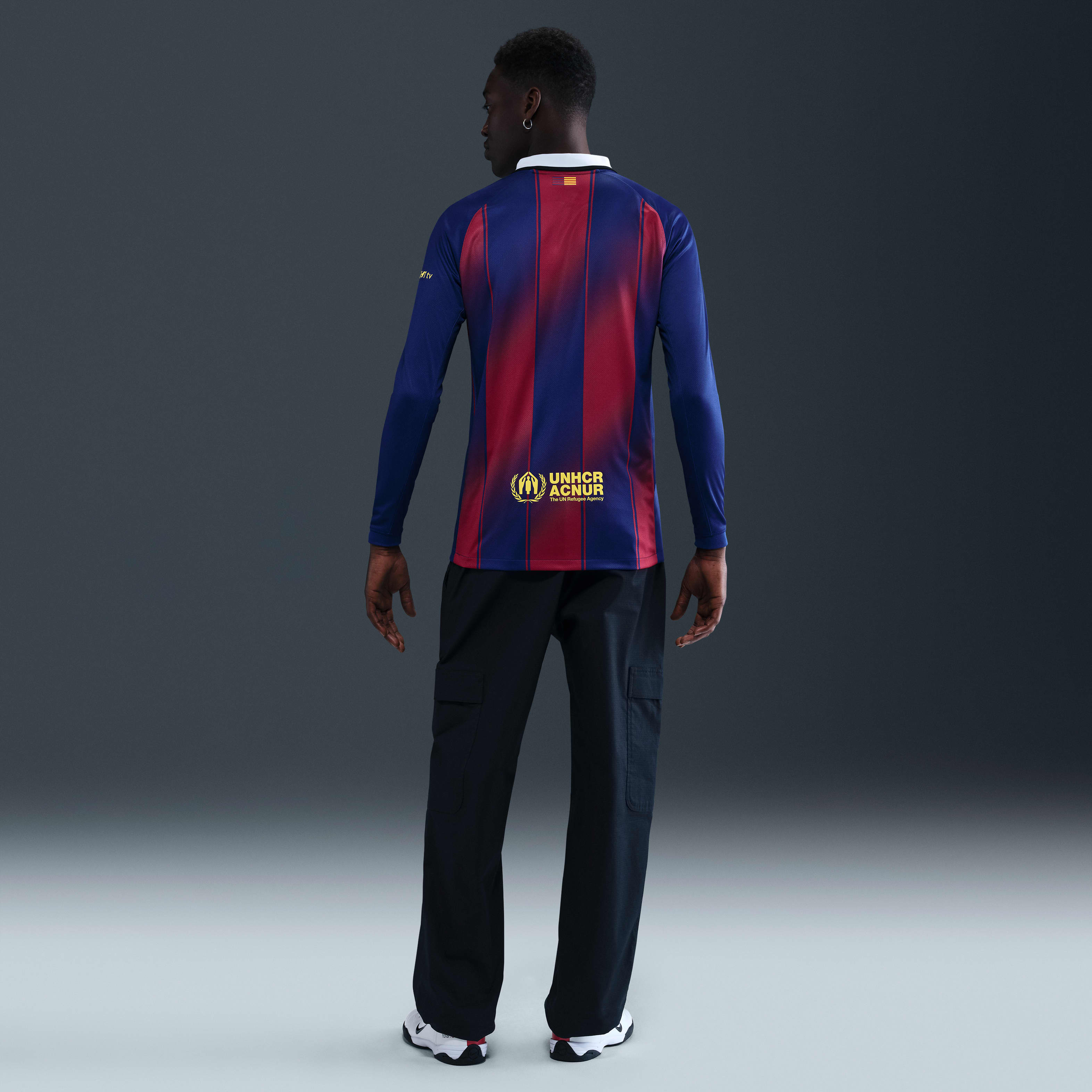 FC Barcelona 2025/26 Stadium Home Men's Nike Dri-FIT Soccer Replica Long-Sleeve Jersey