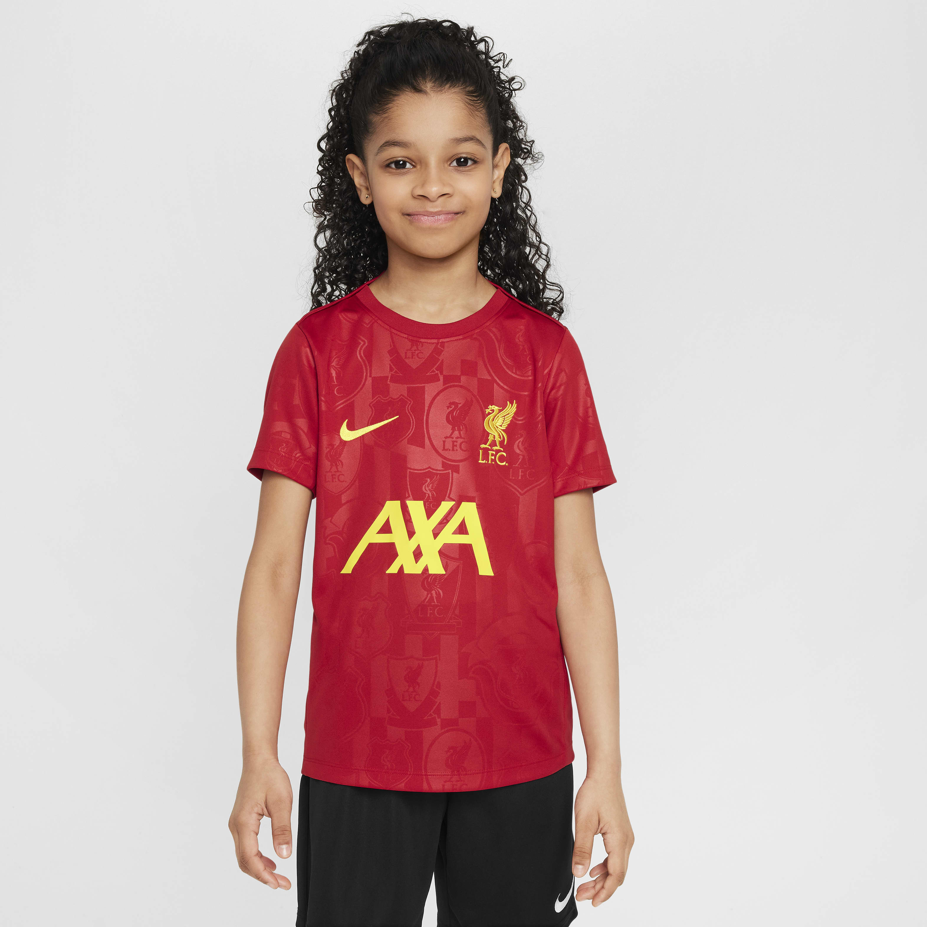 Liverpool FC Academy Pro Big Kids' Nike Dri-FIT Soccer Pre-Match Short-Sleeve Top