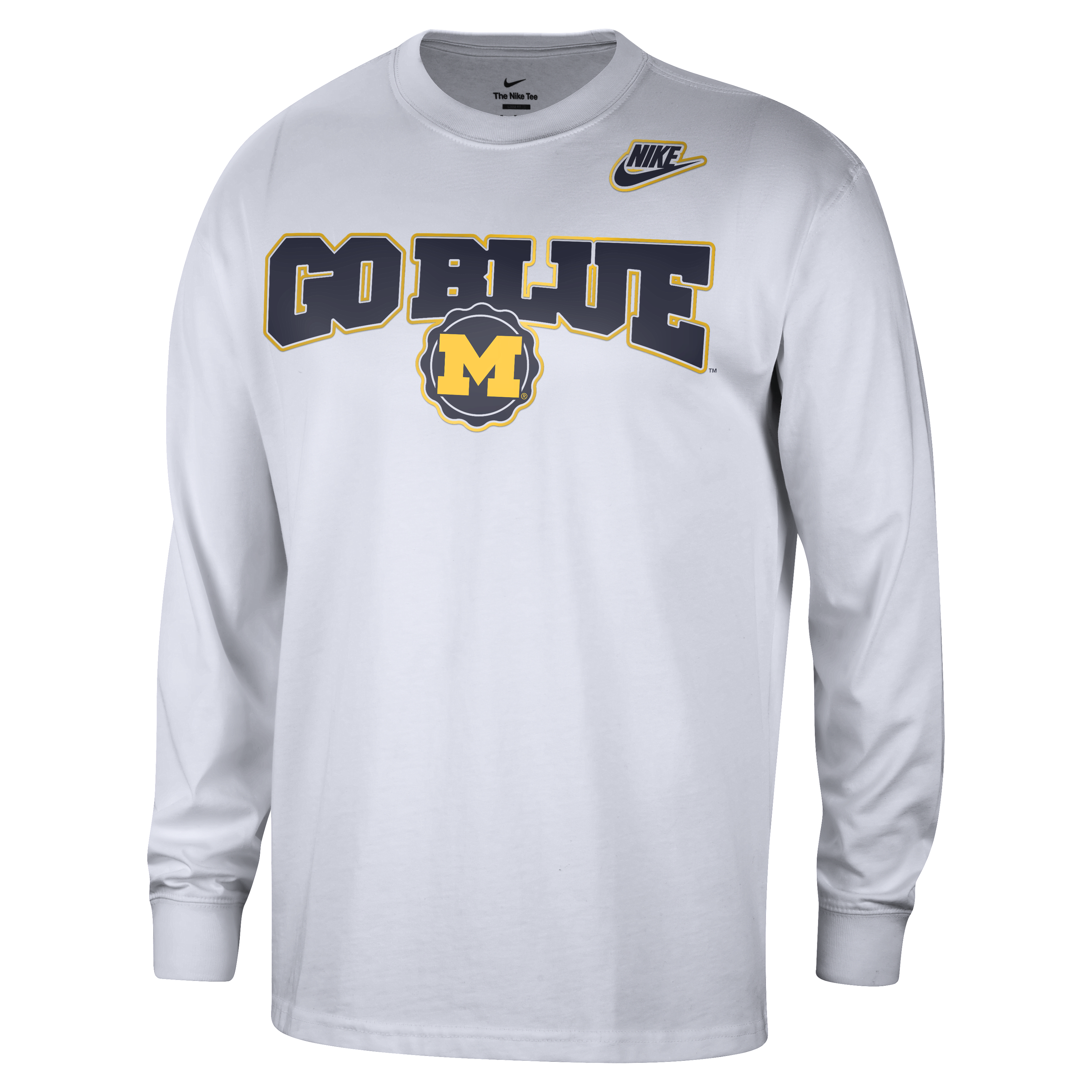 Michigan Max90 Men's Nike College Crew-Neck Long-Sleeve T-Shirt