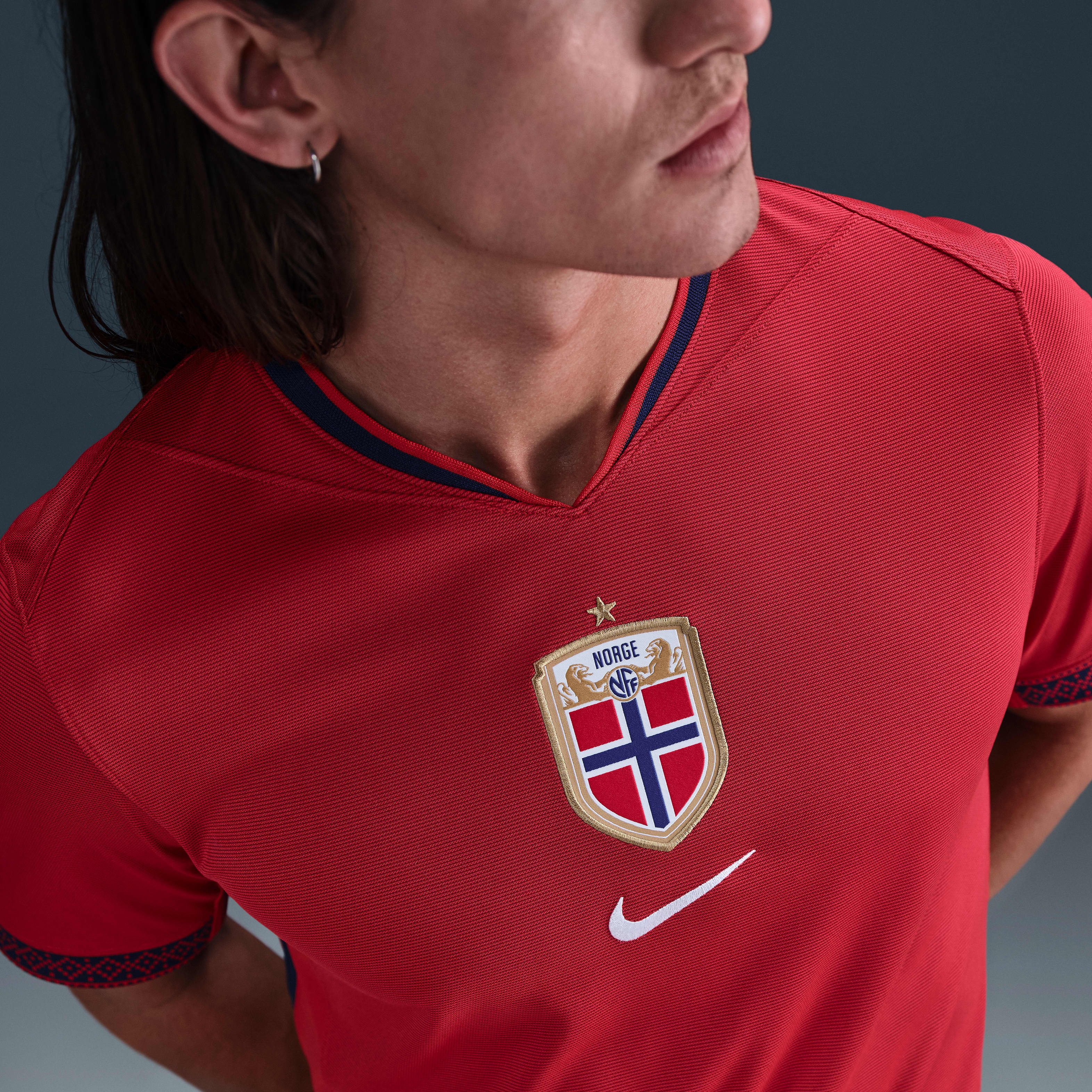 Norway 2025 Stadium Home (Women's Team) Men's Nike Dri-FIT Soccer Replica Jersey