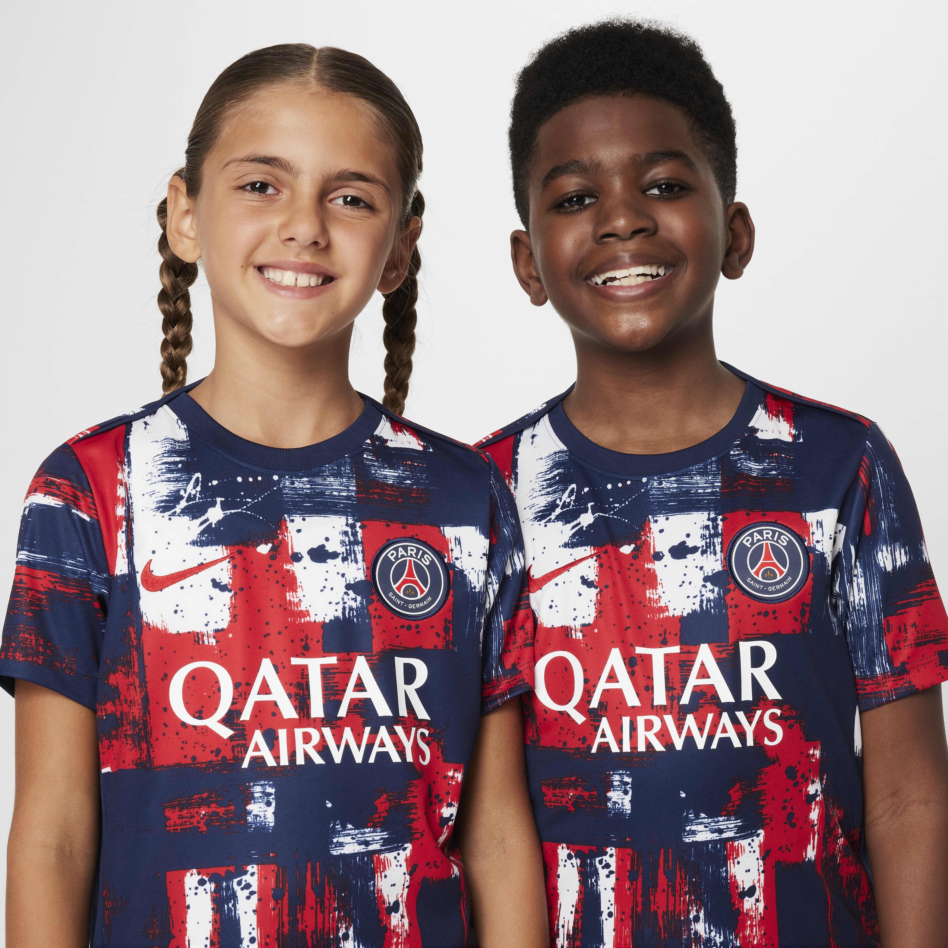 Paris Saint-Germain Academy Pro Home Big Kids' Nike Dri-FIT Soccer Pre-Match Short-Sleeve Top