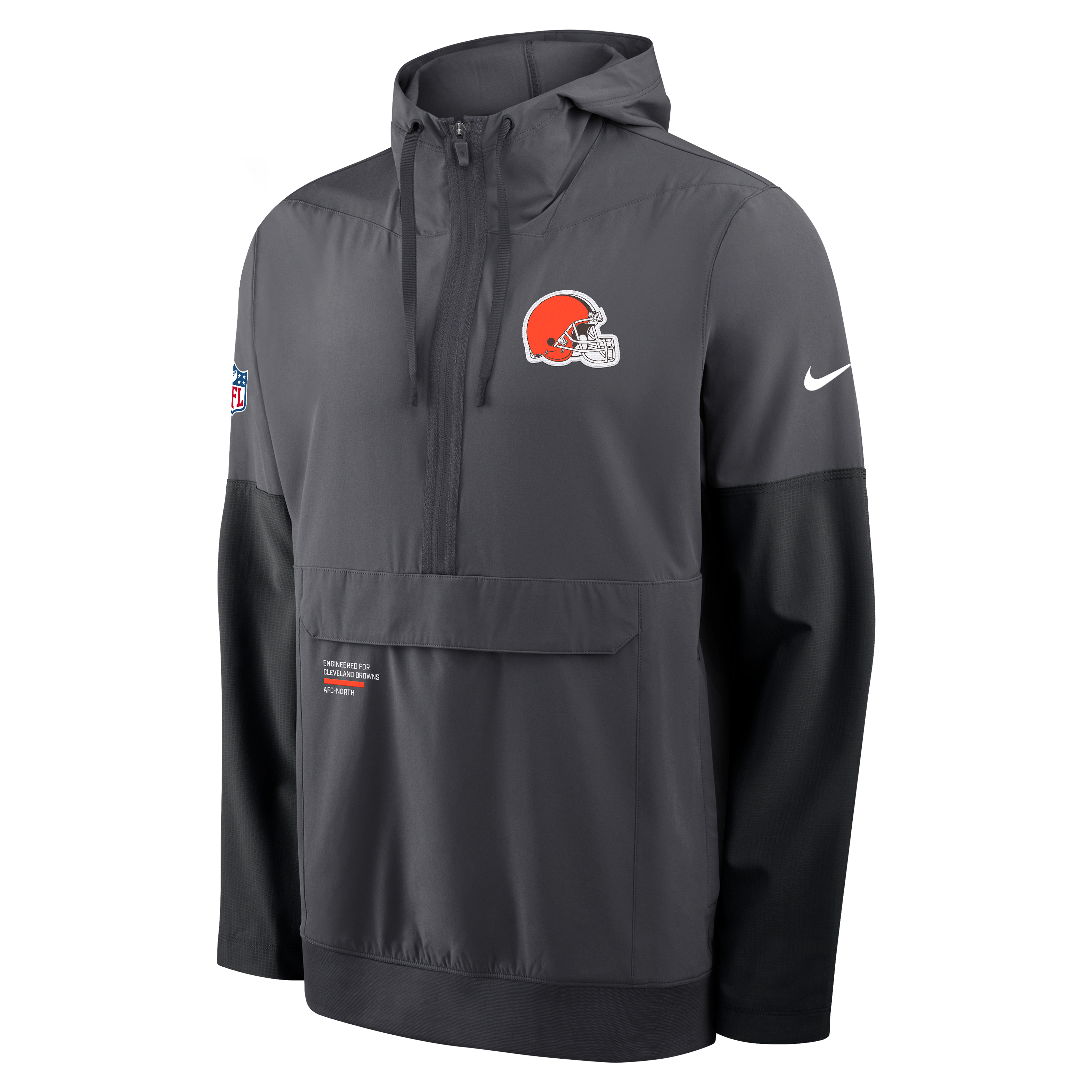 Cleveland Browns Well Rounded Anorak Men's Nike NFL 1/2-Zip Hooded Jacket