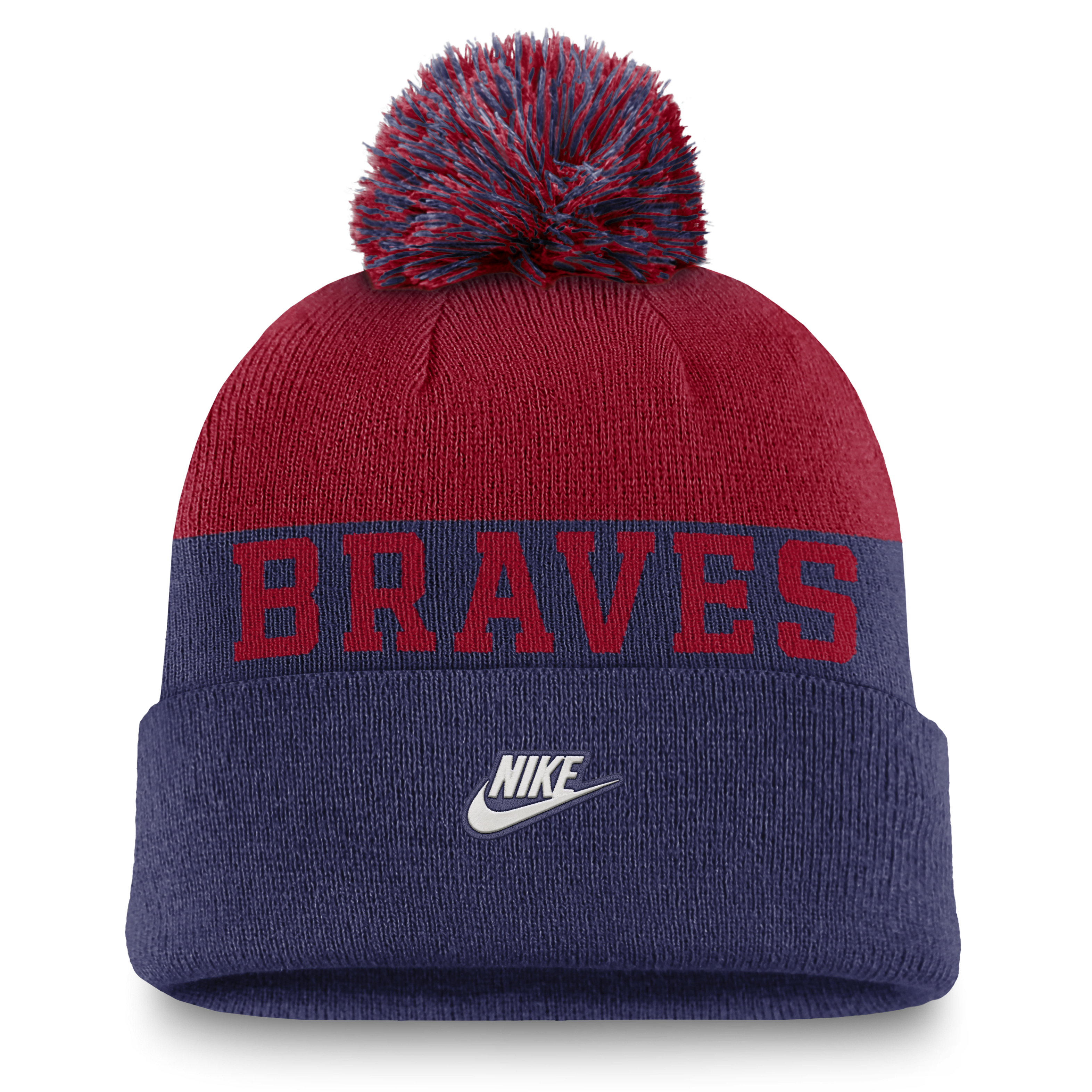 Atlanta Braves Rewind Peak Men's Nike MLB Cuffed Pom Beanie