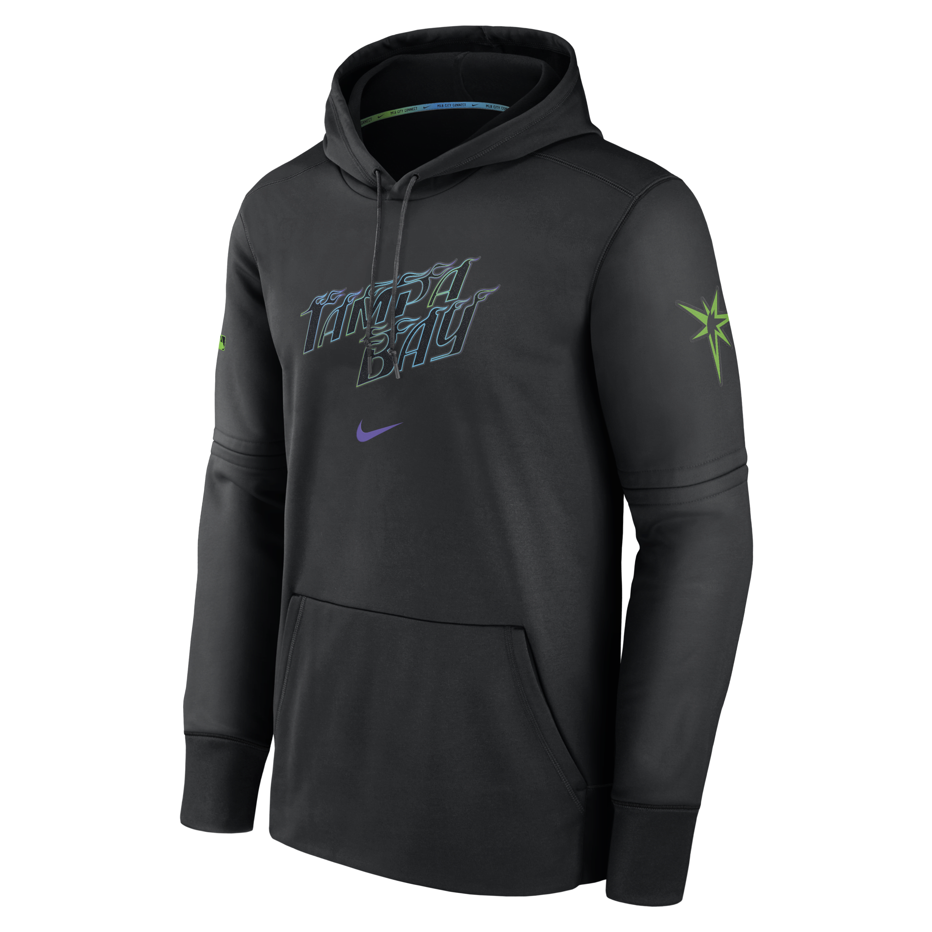 Tampa Bay Rays City Connect Practice Men's Nike Therma MLB Pullover Hoodie