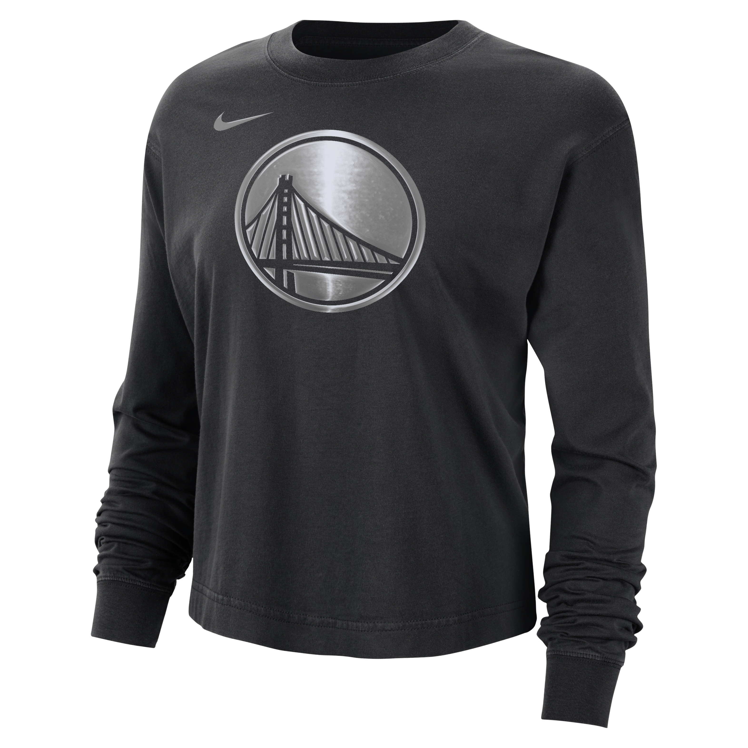 Golden State Warriors Courtside Women's Nike NBA Shine Boxy Long-Sleeve T-Shirt