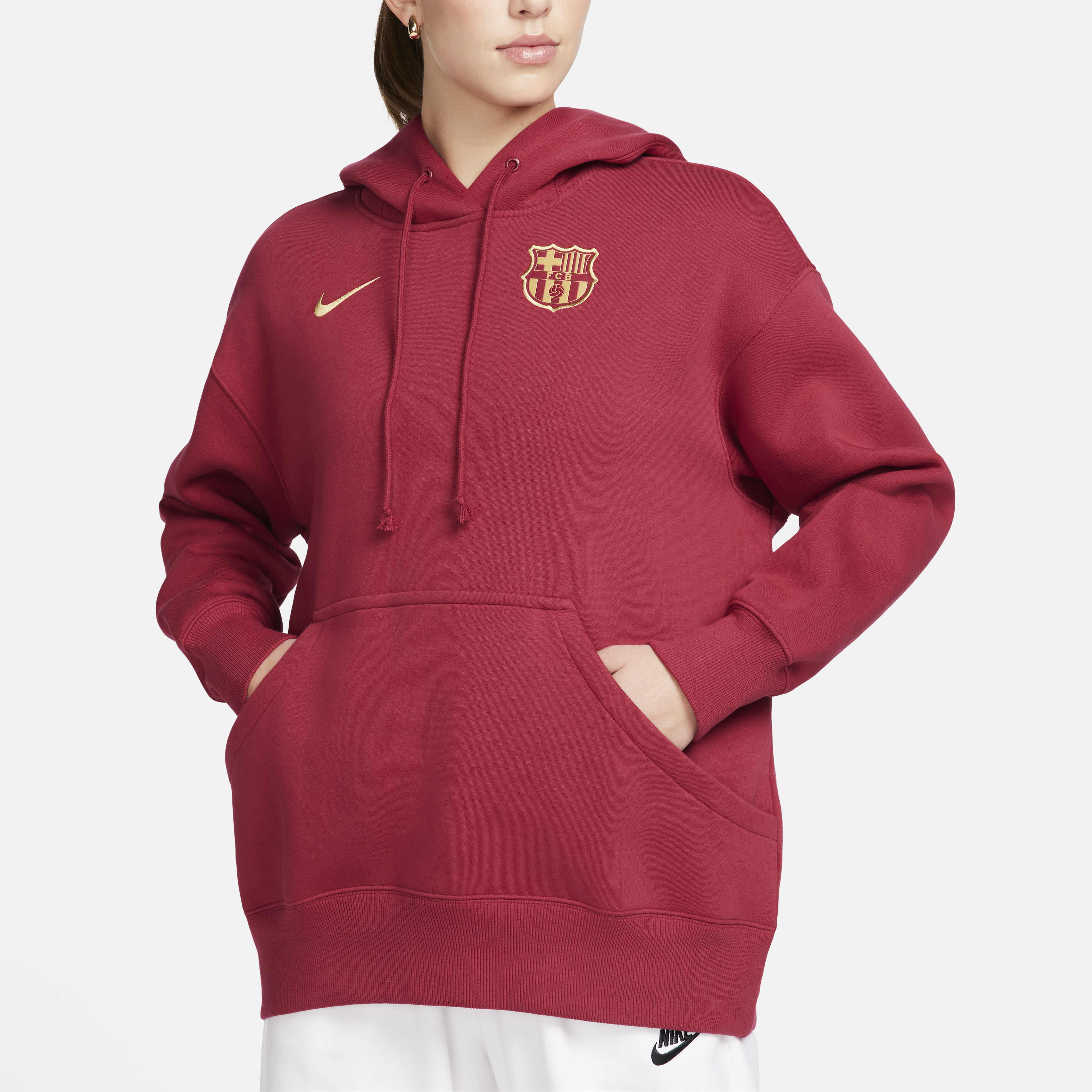 FC Barcelona Phoenix Fleece Women's Nike Soccer Oversized Pullover Hoodie