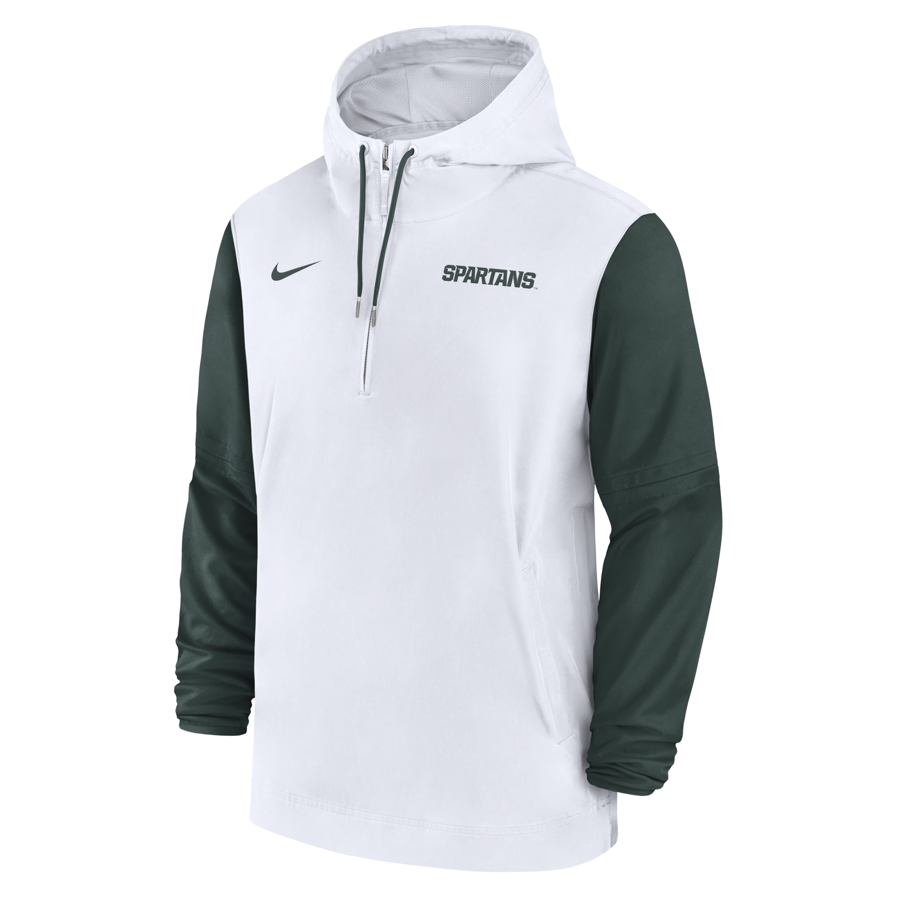 Michigan State Spartans Sideline Pre-Game Player Men's Nike College 1/2-Zip Hooded Jacket