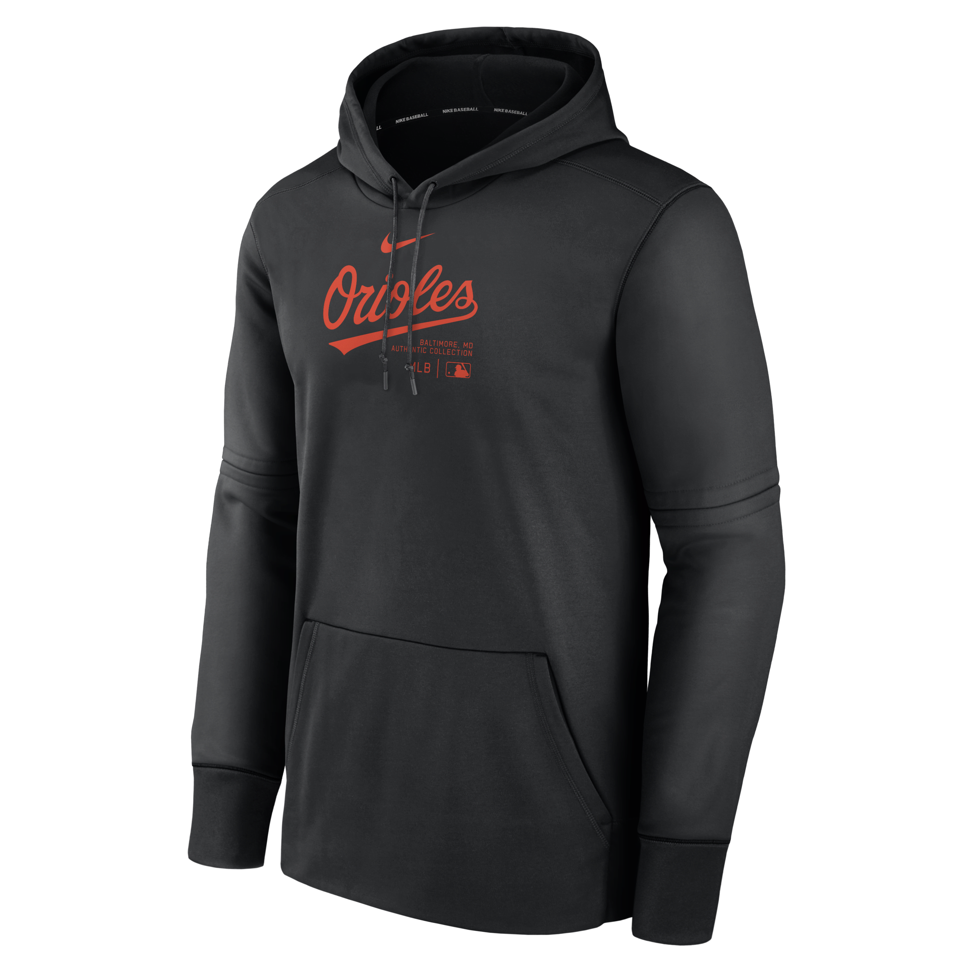 Baltimore Orioles Authentic Collection Practice Men's Nike Therma MLB Pullover Hoodie