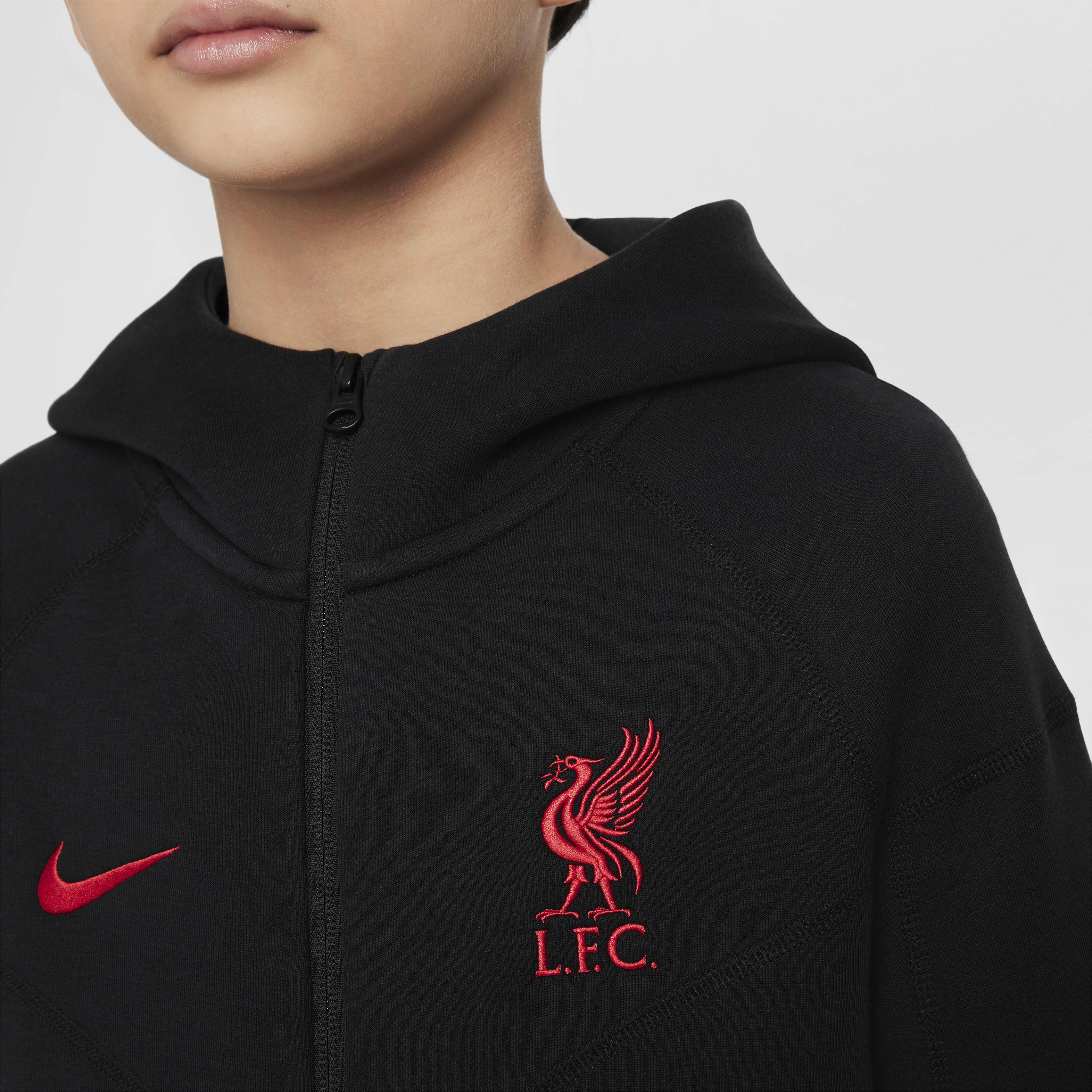 Liverpool FC Tech Fleece Big Kids' (Boys') Nike Soccer Full-Zip Hoodie