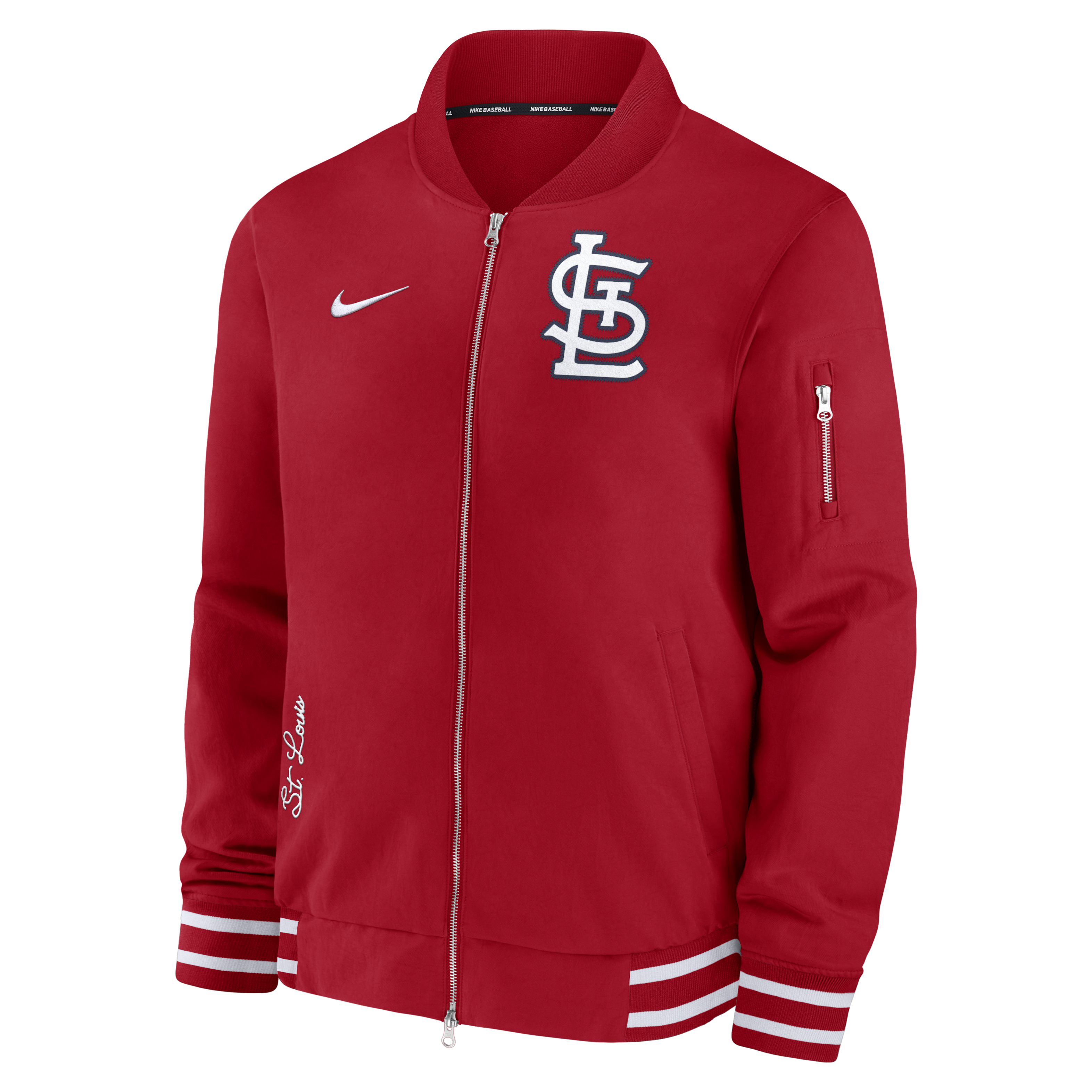 St. Louis Cardinals Authentic Collection Men's Nike MLB Full-Zip Bomber Jacket