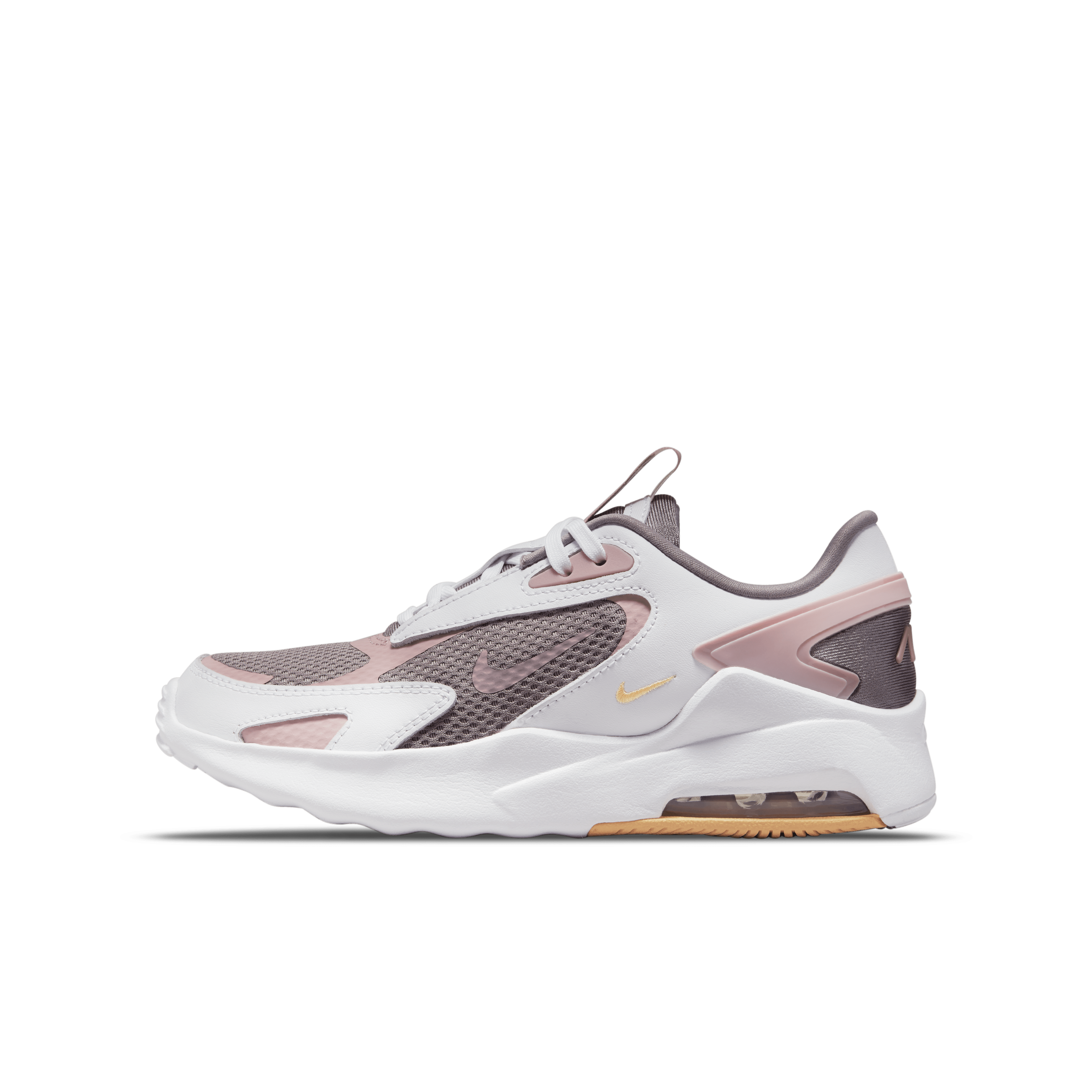 nike white & pink air max bolt trainers