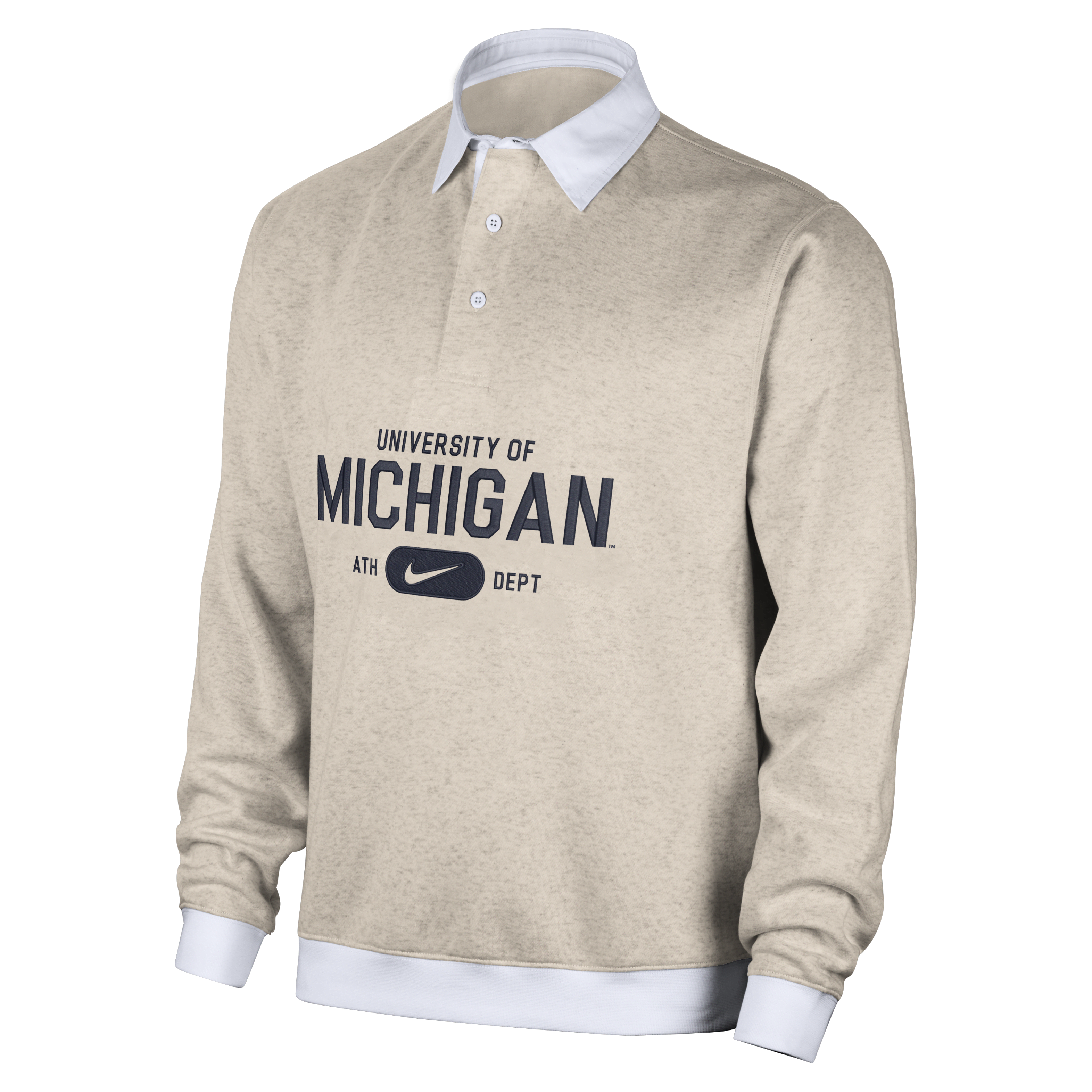 Michigan Club Fleece Men's Nike College Long-Sleeve Polo