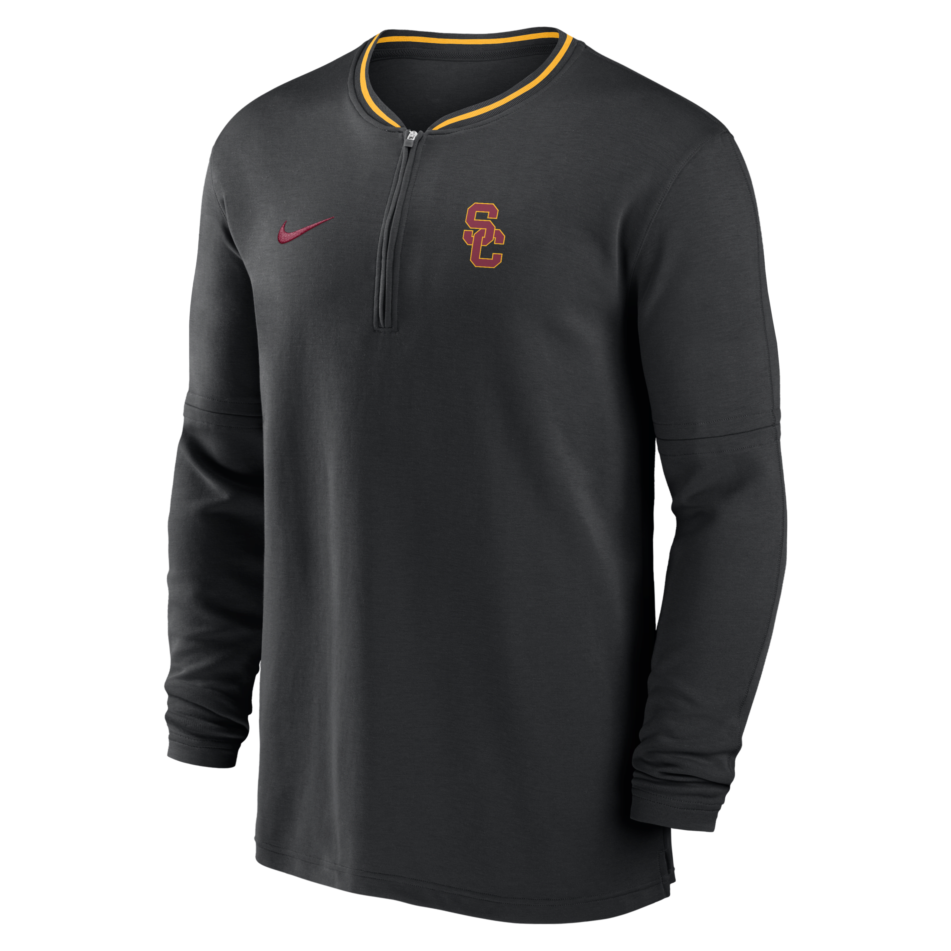 USC Trojans Sideline Coach Men's Nike Dri-FIT College 1/2-Zip Long-Sleeve Top