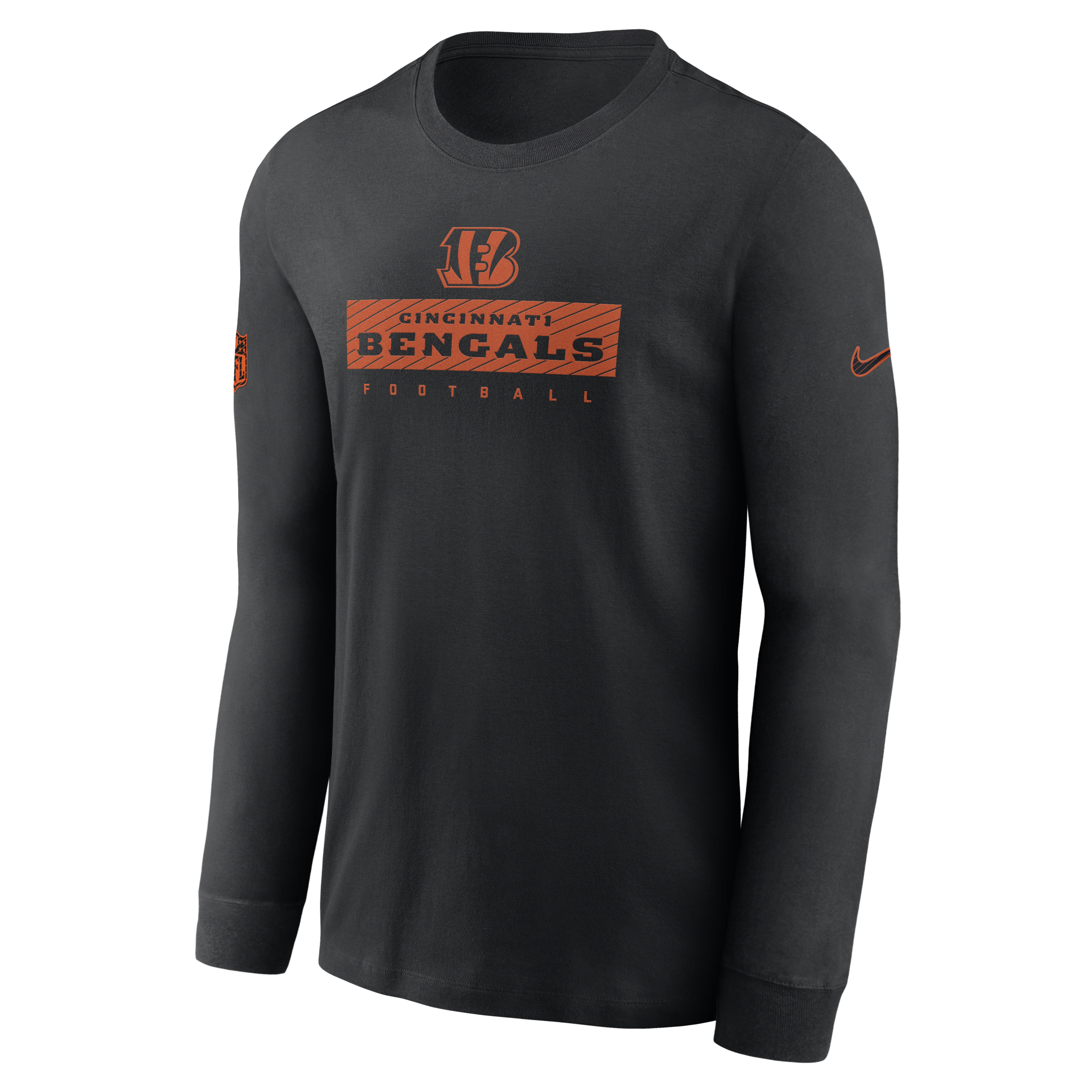 Cincinnati Bengals Sideline Team Issue Men's Nike Dri-FIT NFL Long-Sleeve T-Shirt