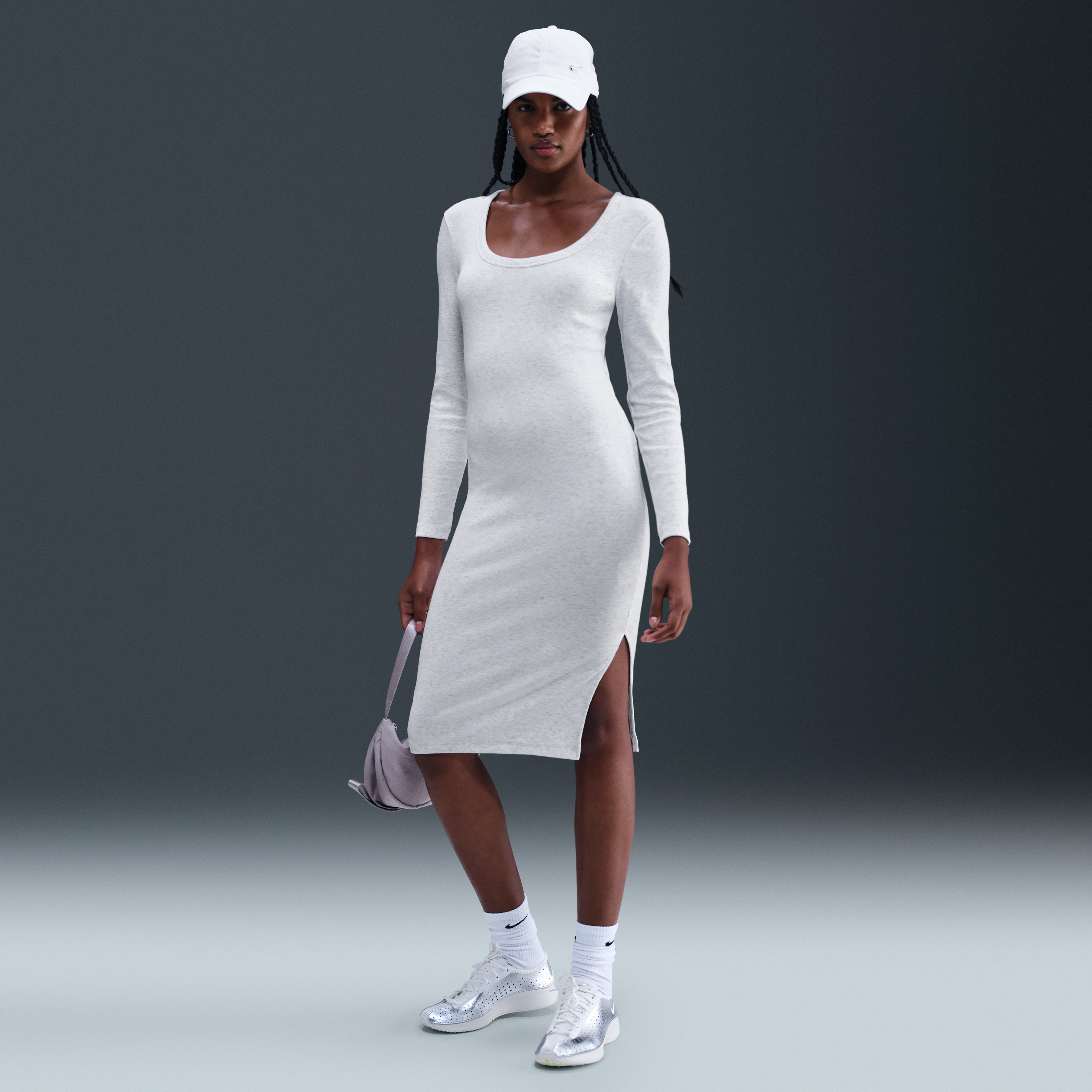 Nike Sportswear Chill Knit Women's Tight Long-Sleeve Midi Mini-Rib Dress