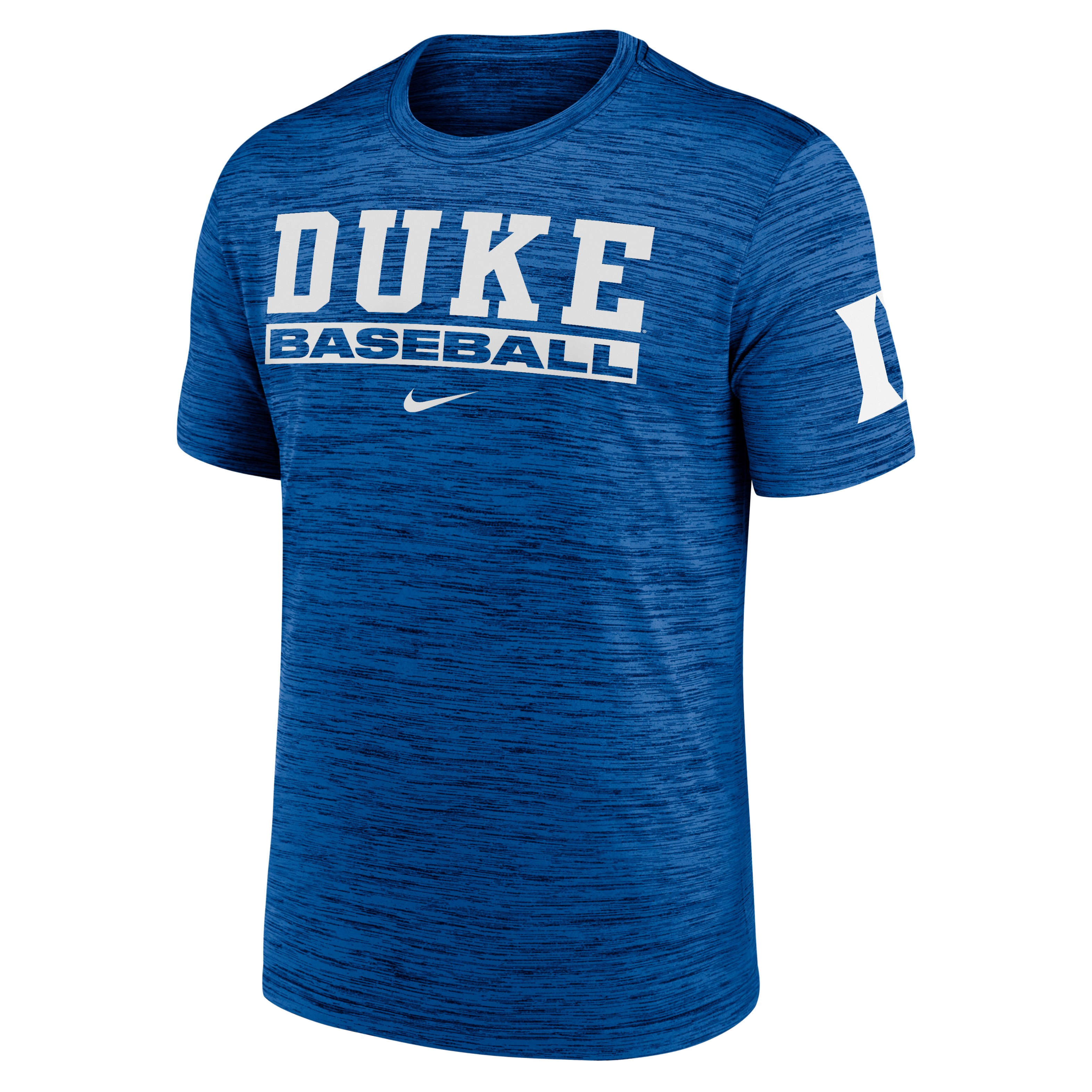 Duke Blue Devils Velocity Baseball Wordmark Stack Men's Nike Dri-FIT College T-Shirt