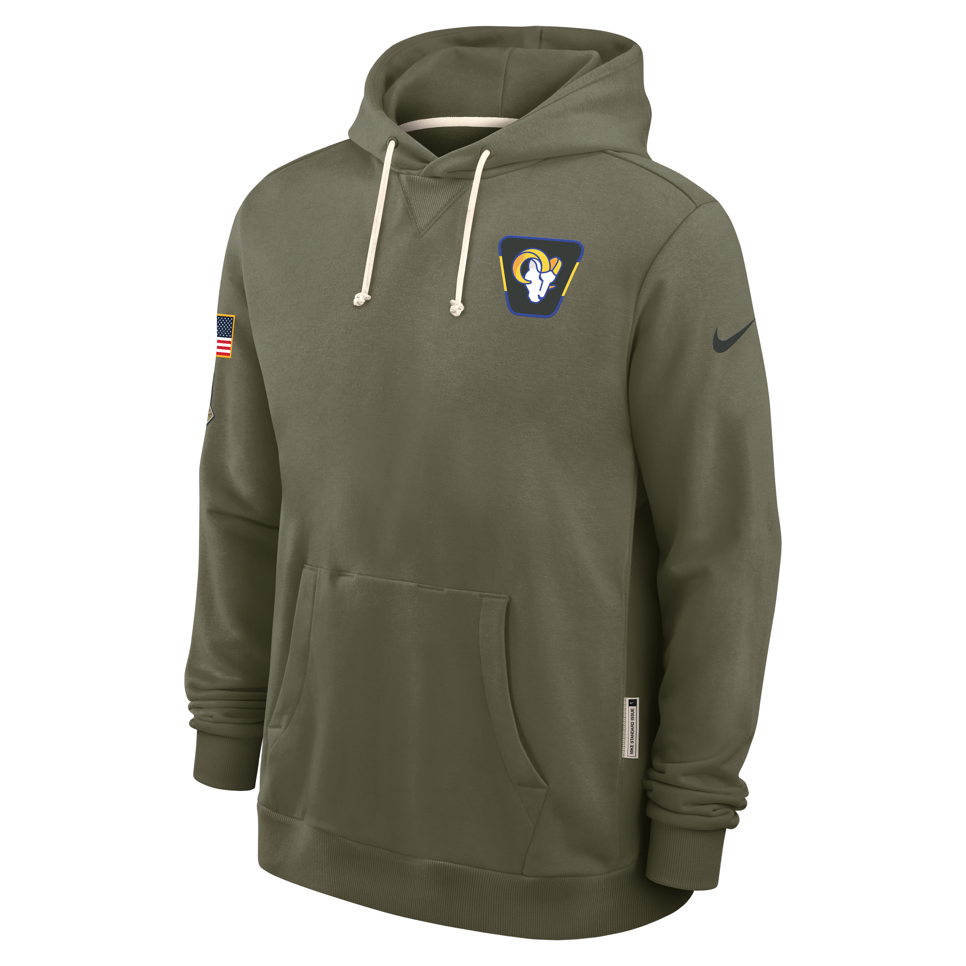 Los Angeles Rams Salute to Service Sideline Dominant Force Men's Nike Dri-FIT NFL Pullover Hoodie