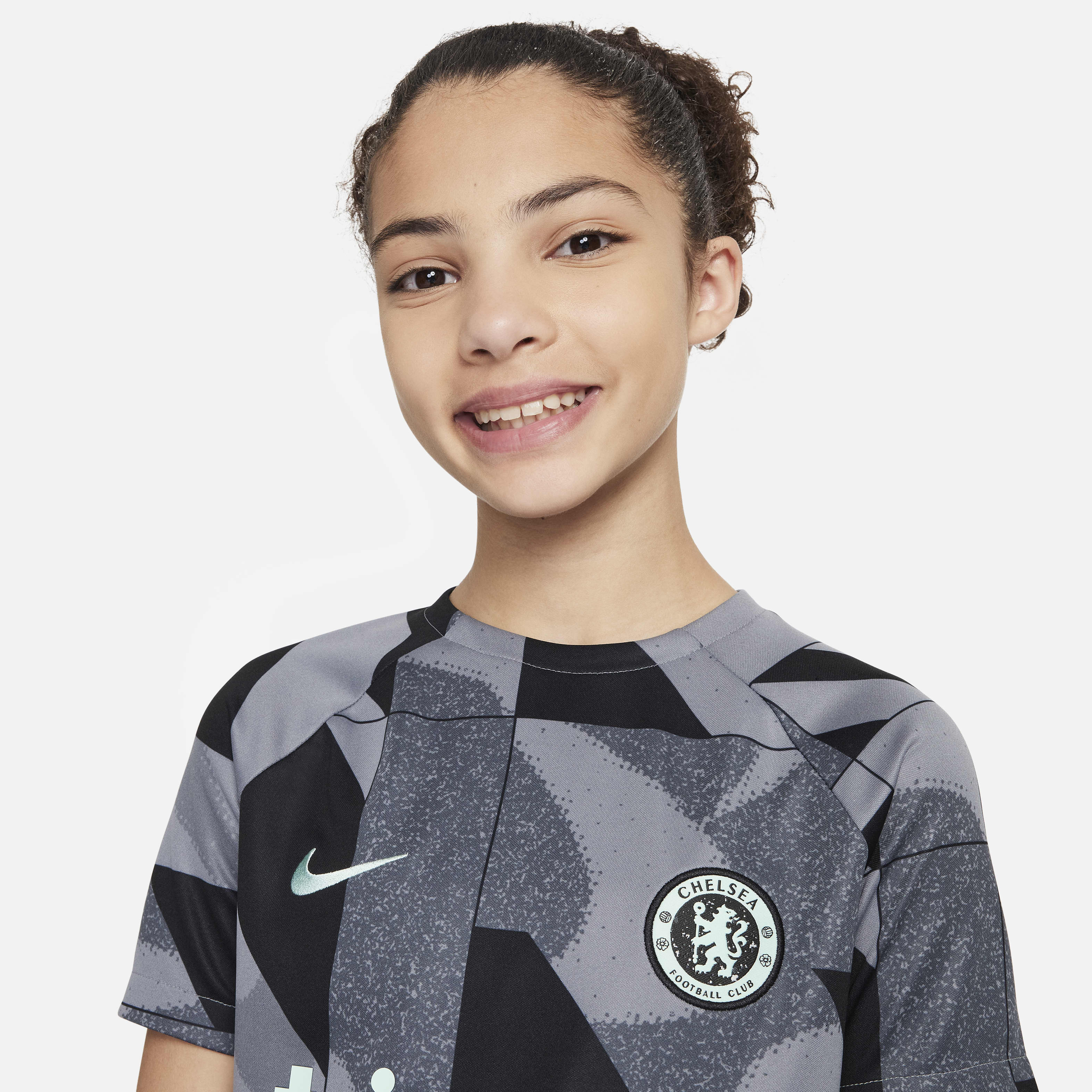 Chelsea FC Academy Pro Third Big Kids' Nike Dri-FIT Soccer Pre-Match Short-Sleeve Top